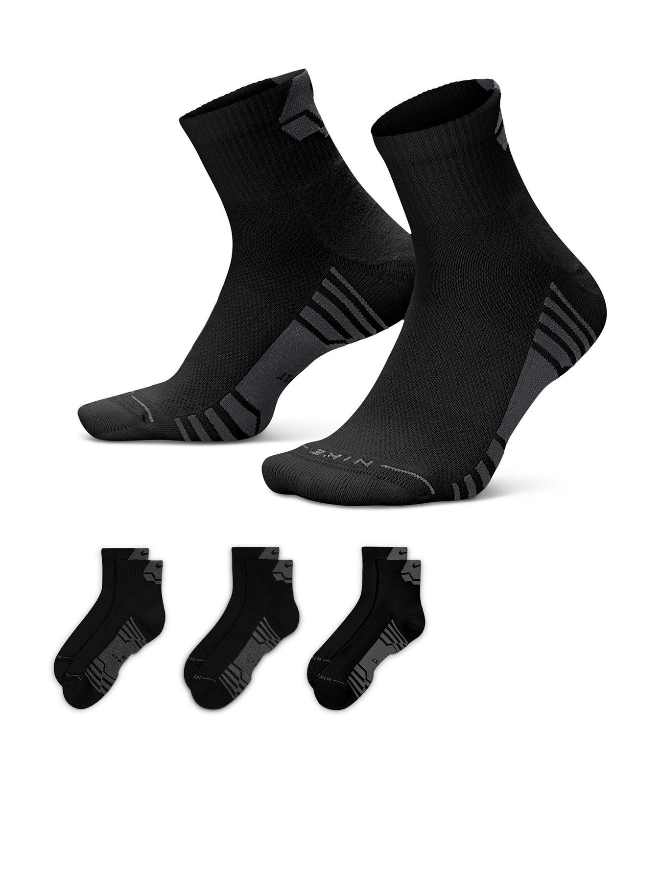 Image 1 of 4 of Nike Mens Training Ed Elevated Ankle Sport Socks (3 Pair) - Black