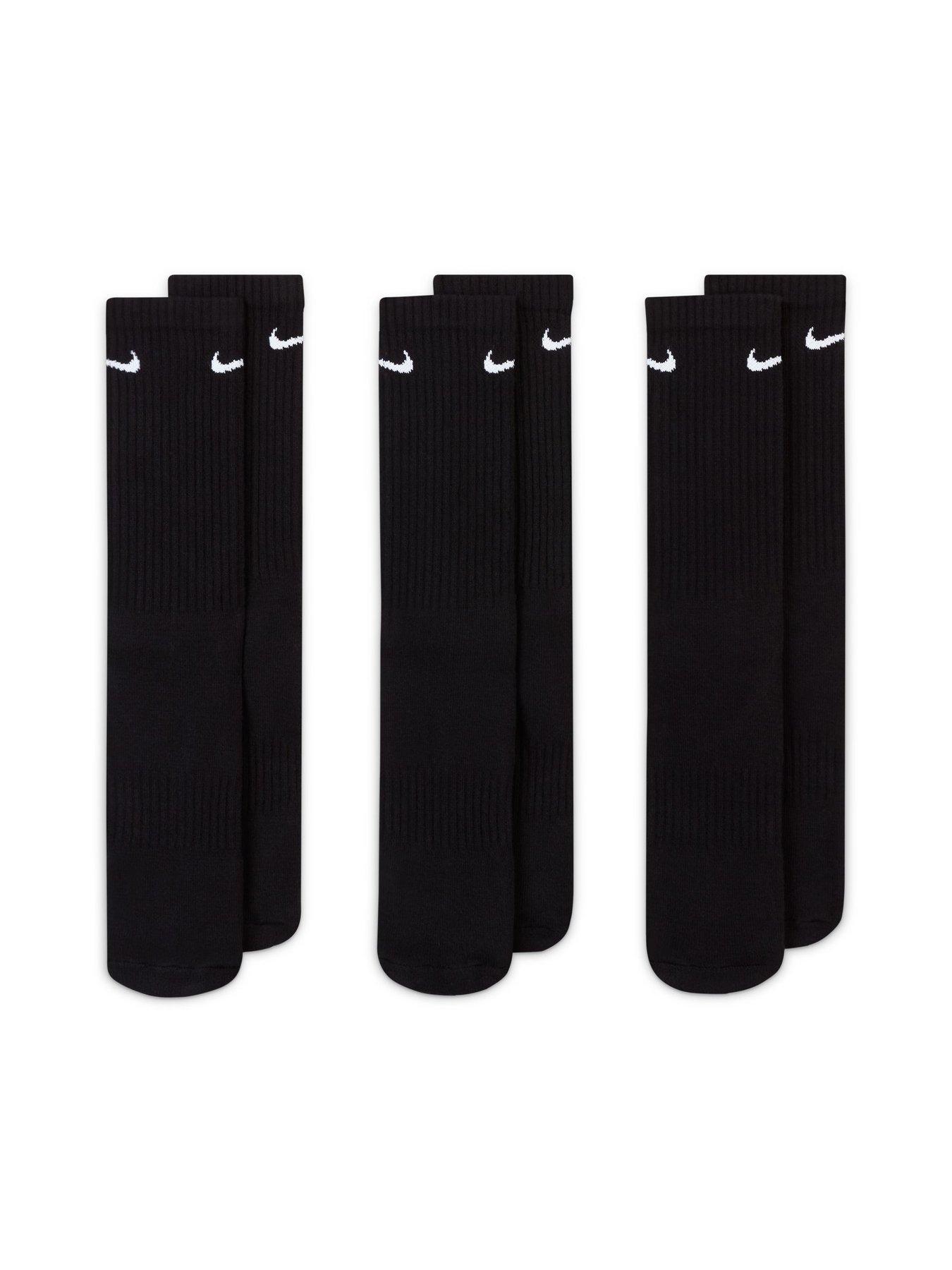 Image 3 of 5 of Nike Mens Training Everyday Cushioned Crew Socks (3 Pack) - Black