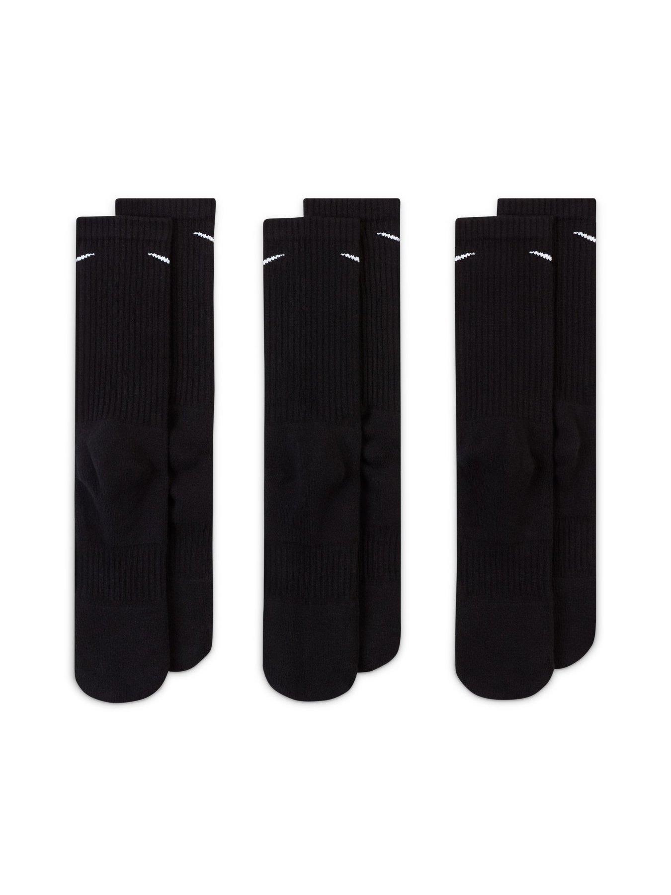 Image 4 of 5 of Nike Mens Training Everyday Cushioned Crew Socks (3 Pack) - Black