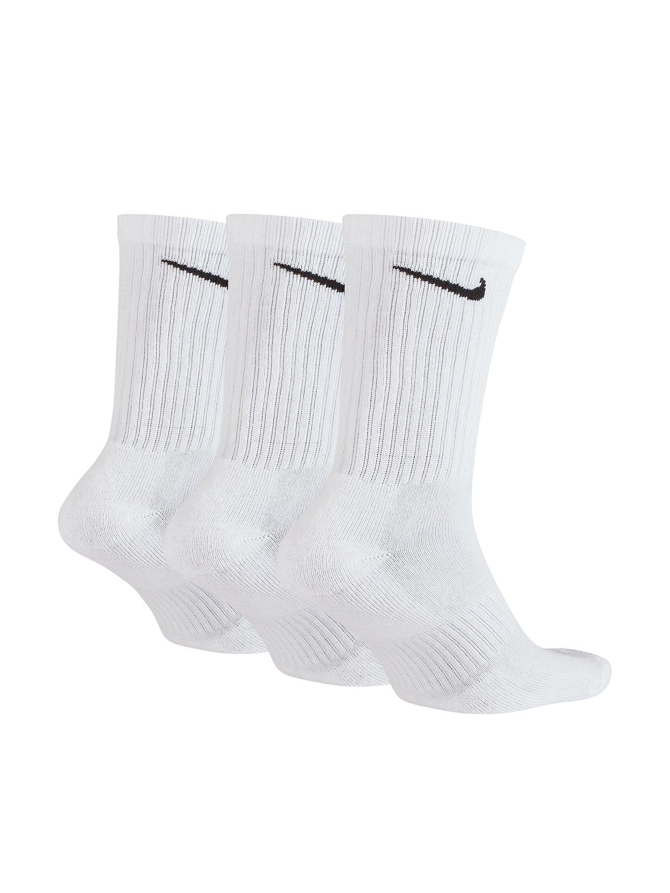 Image 1 of 5 of Nike Mens Training Everyday Cushioned Crew Socks (3 Pack) - White