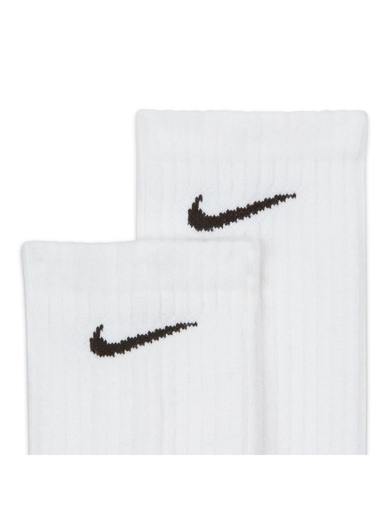 Image 5 of 5 of Nike Mens Training Everyday Cushioned Crew Socks (3 Pack) - White