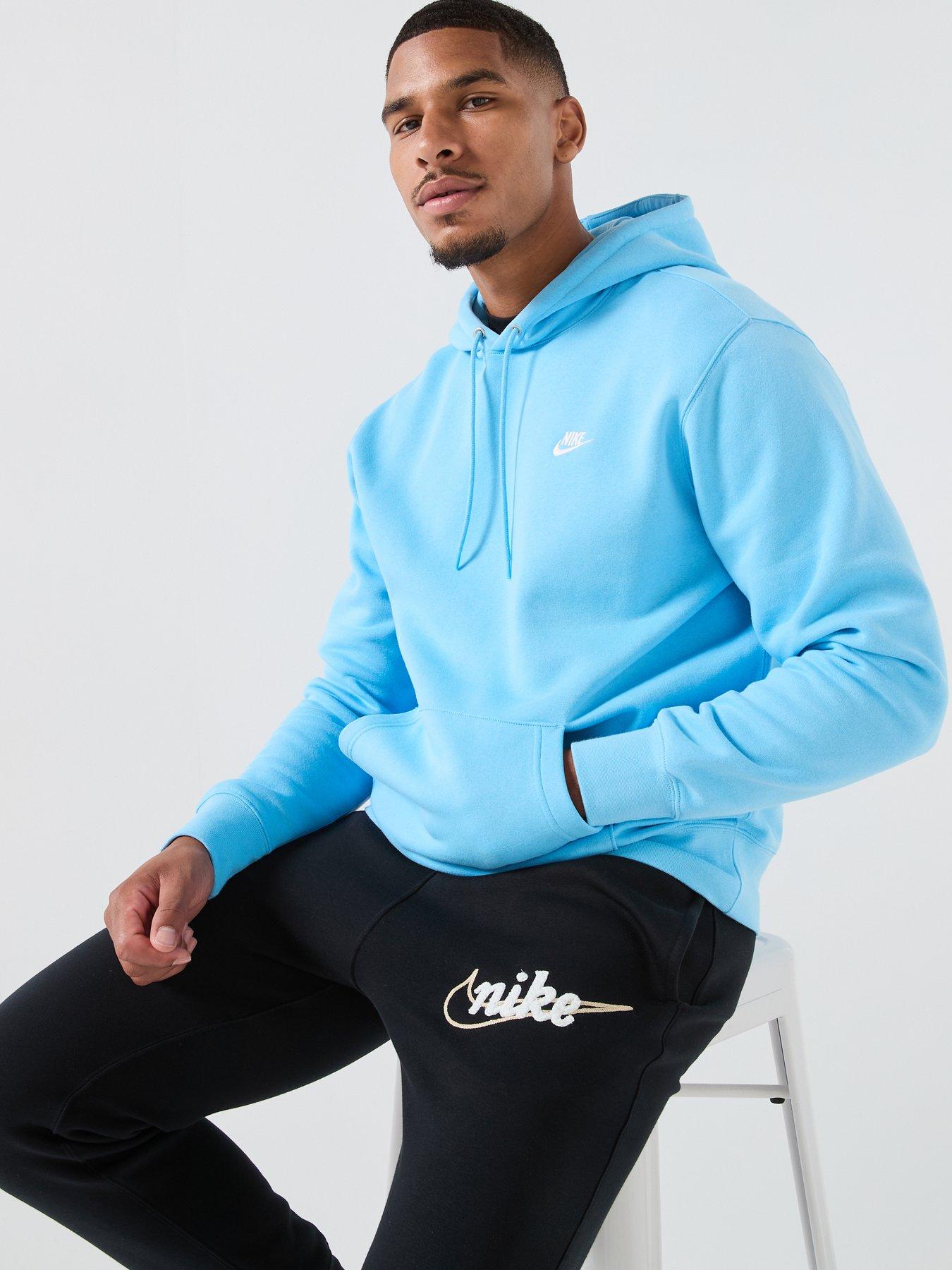 Image 4 of 7 of Nike Mens Club Fleece Overhead Hoodie - Blue