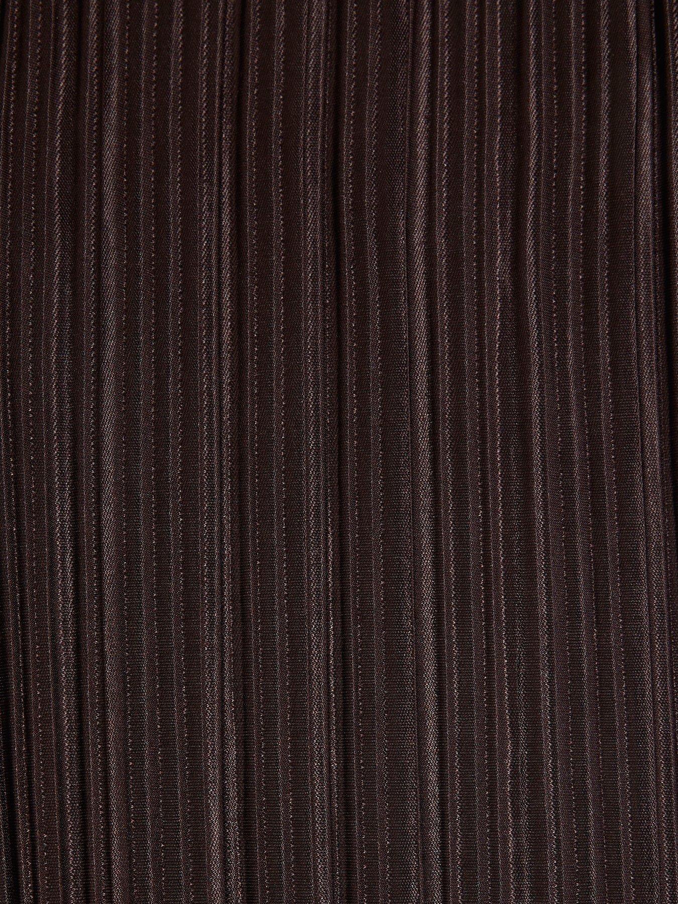 Image 6 of 6 of River Island Plisse Wide Leg Trouser - Brown