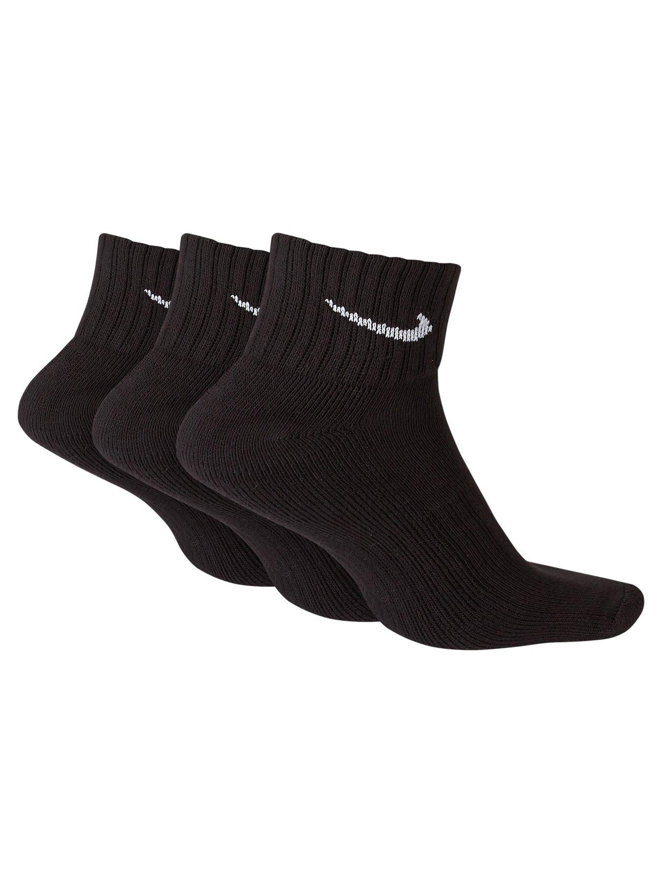 Image 2 of 6 of Nike Mens Training Cushioned Ankle Socks (3 Pack) - Black