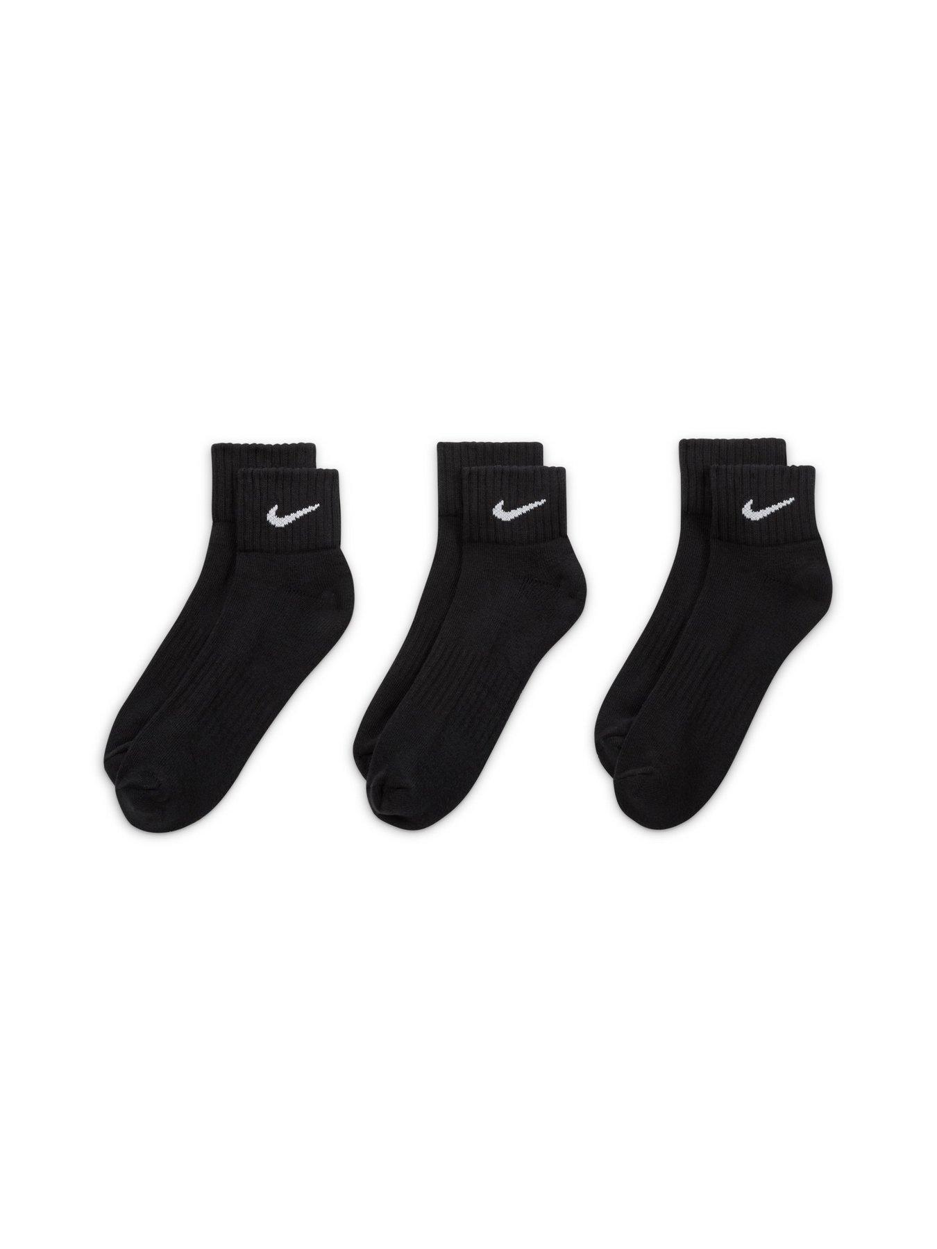 Image 3 of 6 of Nike Mens Training Cushioned Ankle Socks (3 Pack) - Black