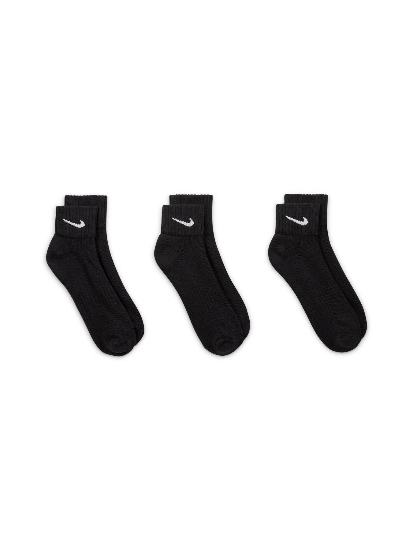 Image 4 of 6 of Nike Mens Training Cushioned Ankle Socks (3 Pack) - Black