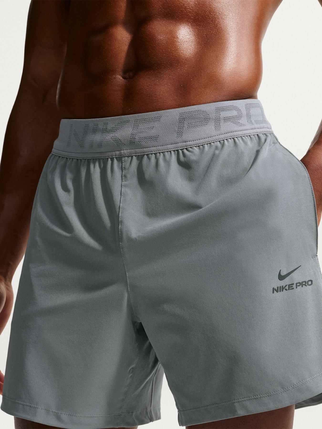 Image 1 of 5 of Nike Nike Mens Training Dri-fit 6 Inch Shorts - Grey