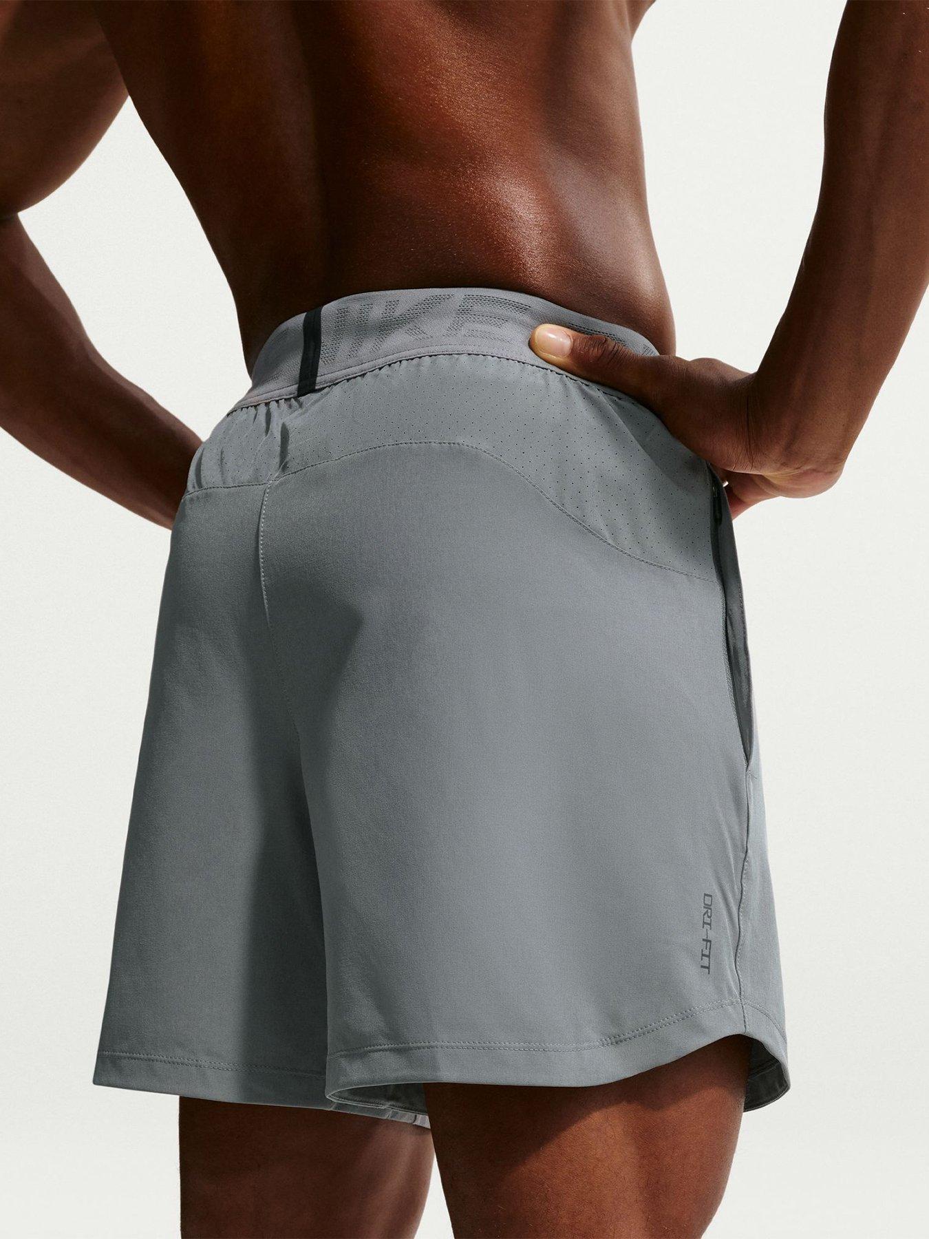 Image 2 of 5 of Nike Nike Mens Training Dri-fit 6 Inch Shorts - Grey