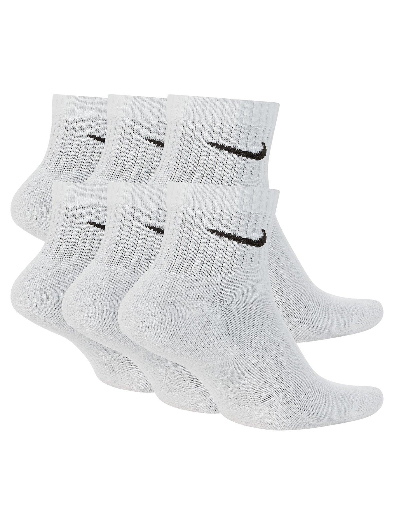 Image 2 of 5 of Nike Mens Training Everyday Cushioned Ankle Socks (6 Pairs) - White/Black