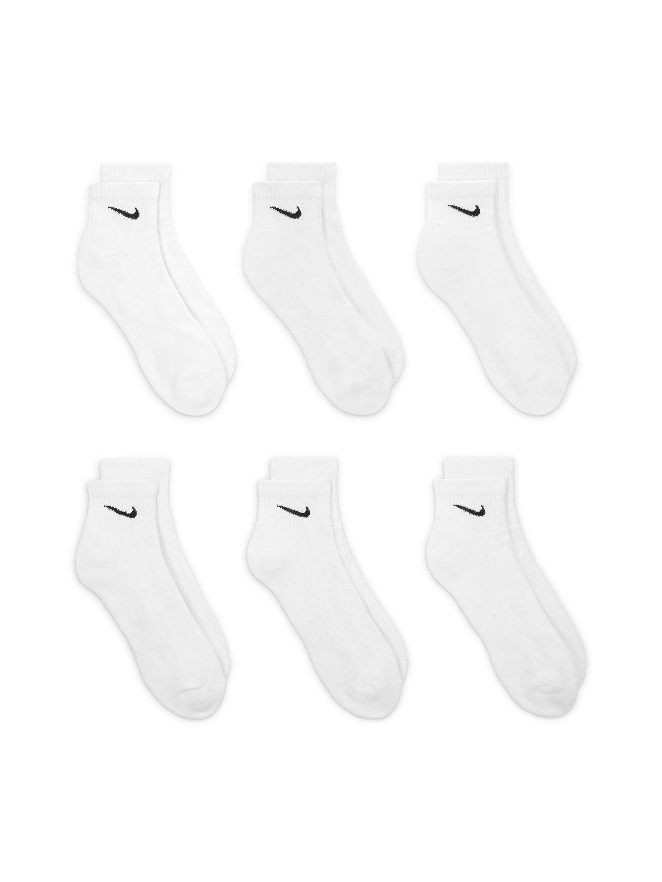 Image 3 of 5 of Nike Mens Training Everyday Cushioned Ankle Socks (6 Pairs) - White/Black