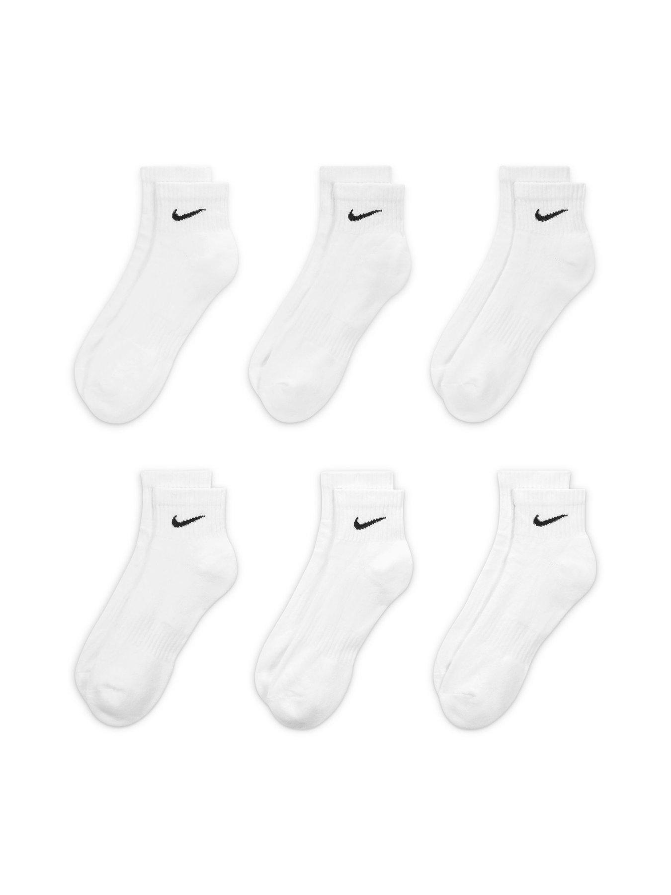 Image 4 of 5 of Nike Mens Training Everyday Cushioned Ankle Socks (6 Pairs) - White/Black