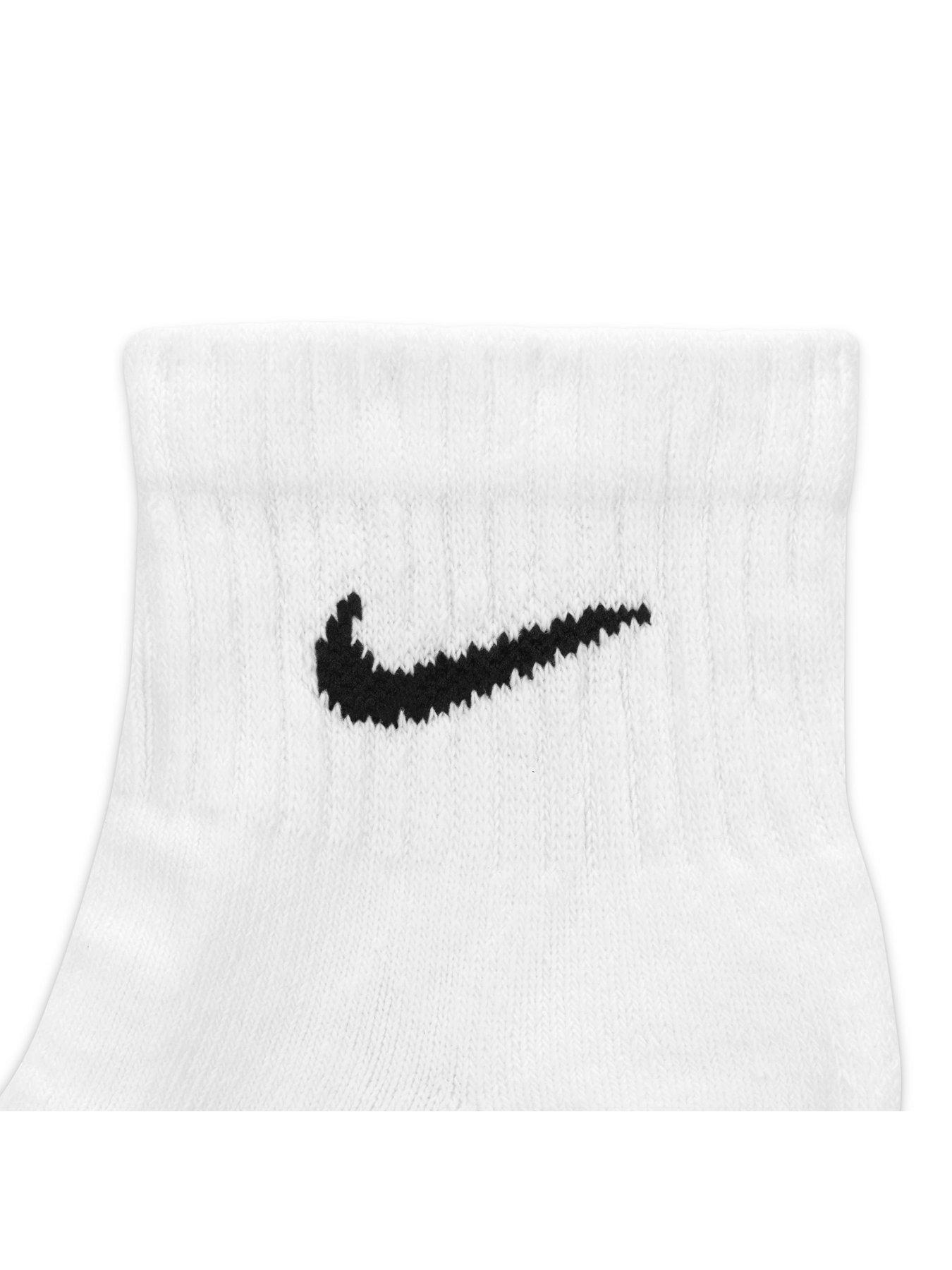 Image 5 of 5 of Nike Mens Training Everyday Cushioned Ankle Socks (6 Pairs) - White/Black
