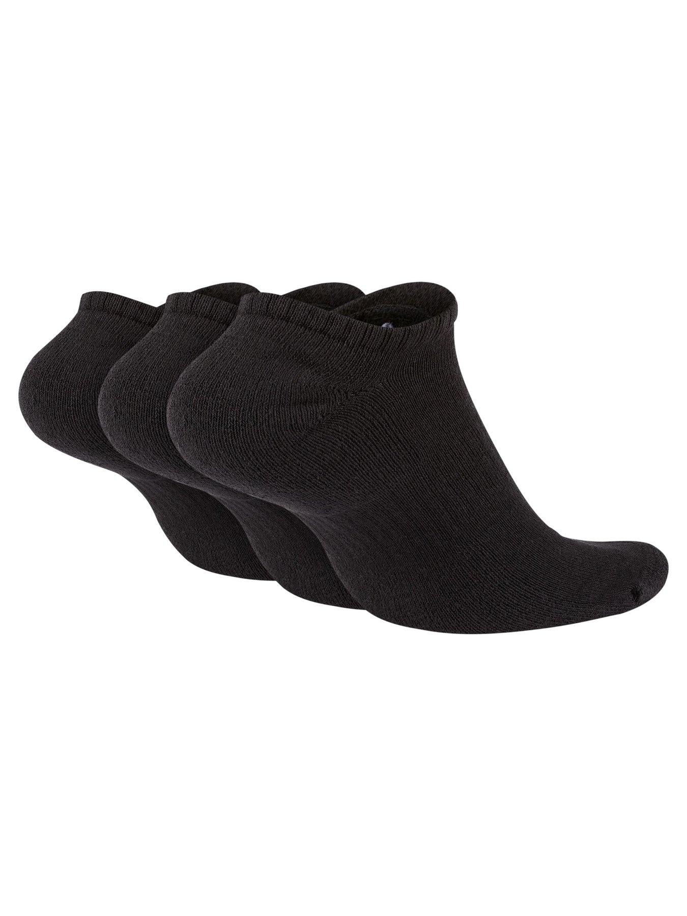 Image 4 of 5 of Nike Mens Training Everyday Cushioned No Show Socks (3 Pack) - Black