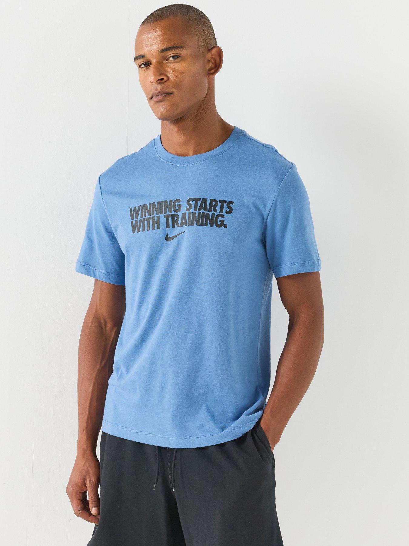 Nike Mens Training Dri-Fit Poly T-Shirt - Blue