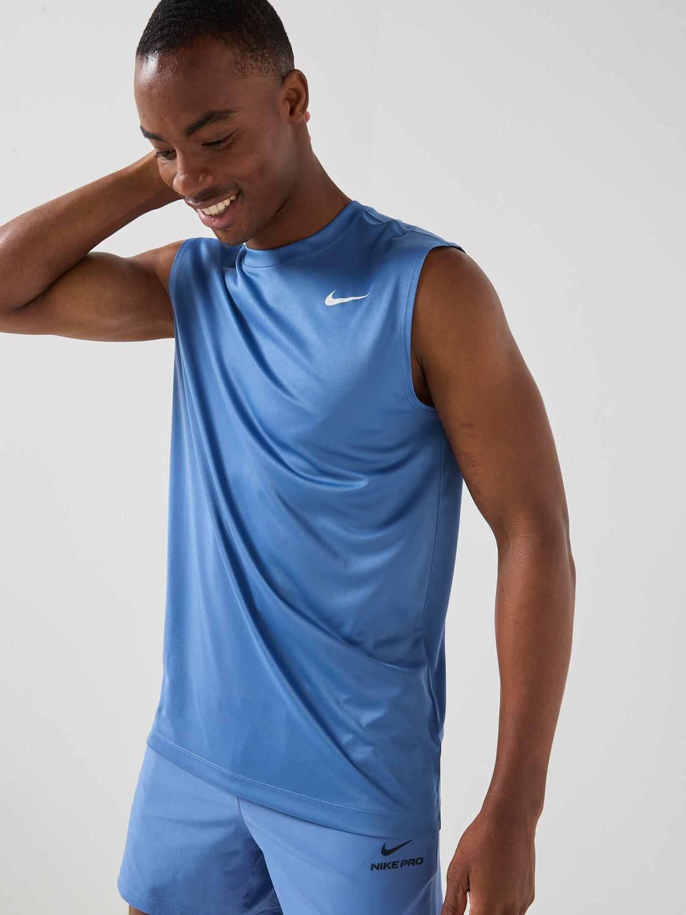 Image 1 of 7 of Nike Mens Training Dri-Fit Poly Vest - Blue