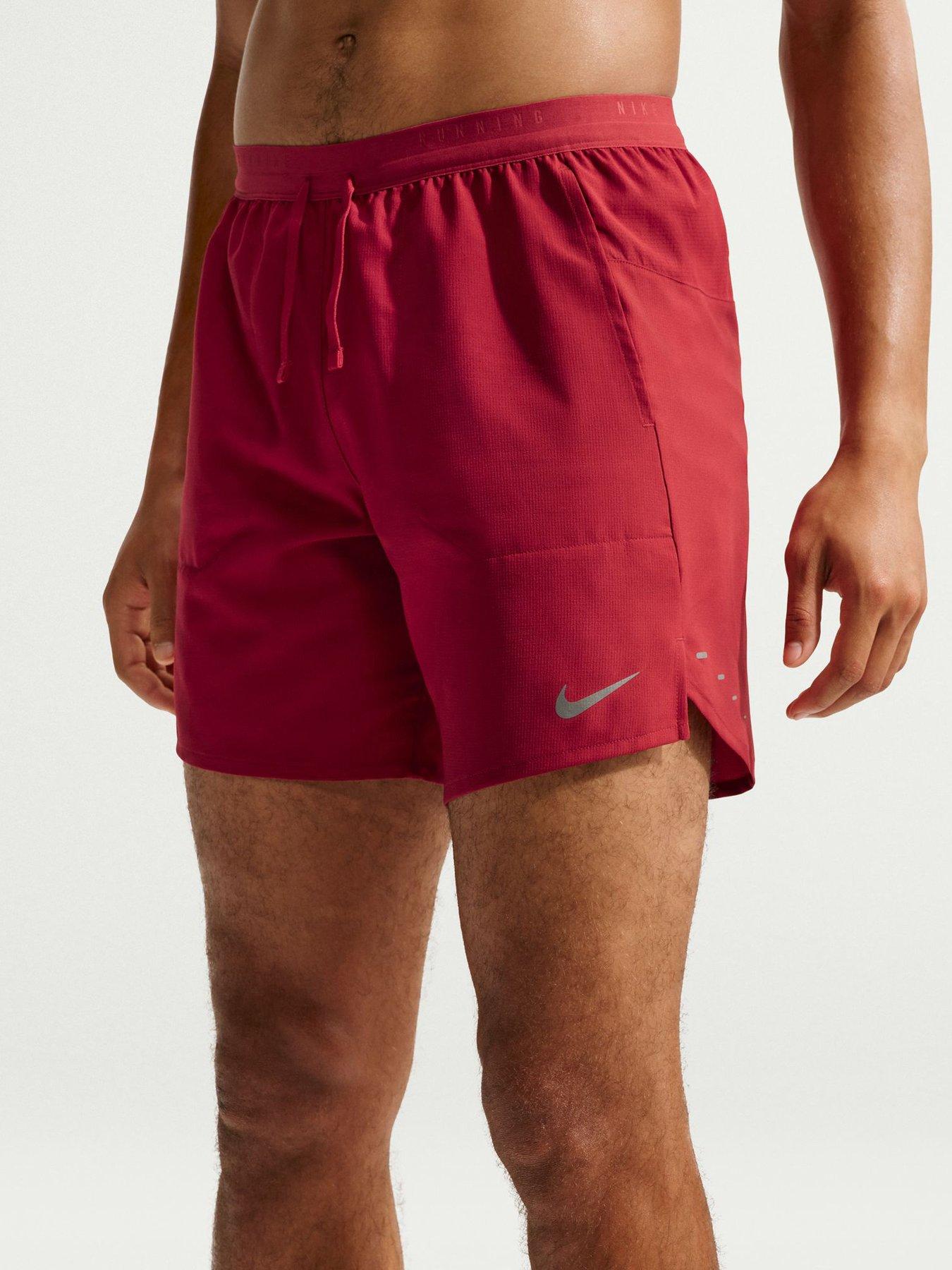 Nike Mens Running Stride Dri-Fit 7 Inch Brief-Lined Shorts - Red