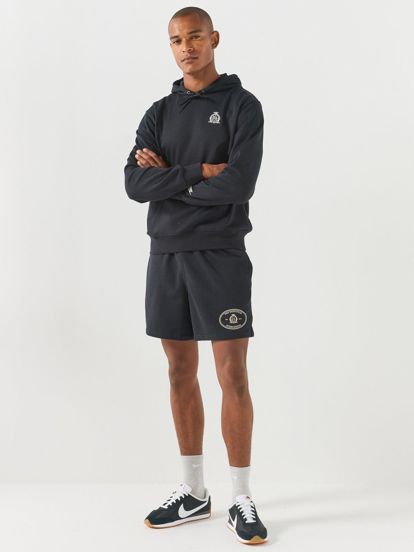 Image 3 of 7 of Nike Mens Sportswear Club Crest Logo Overhead Hoodie - Black