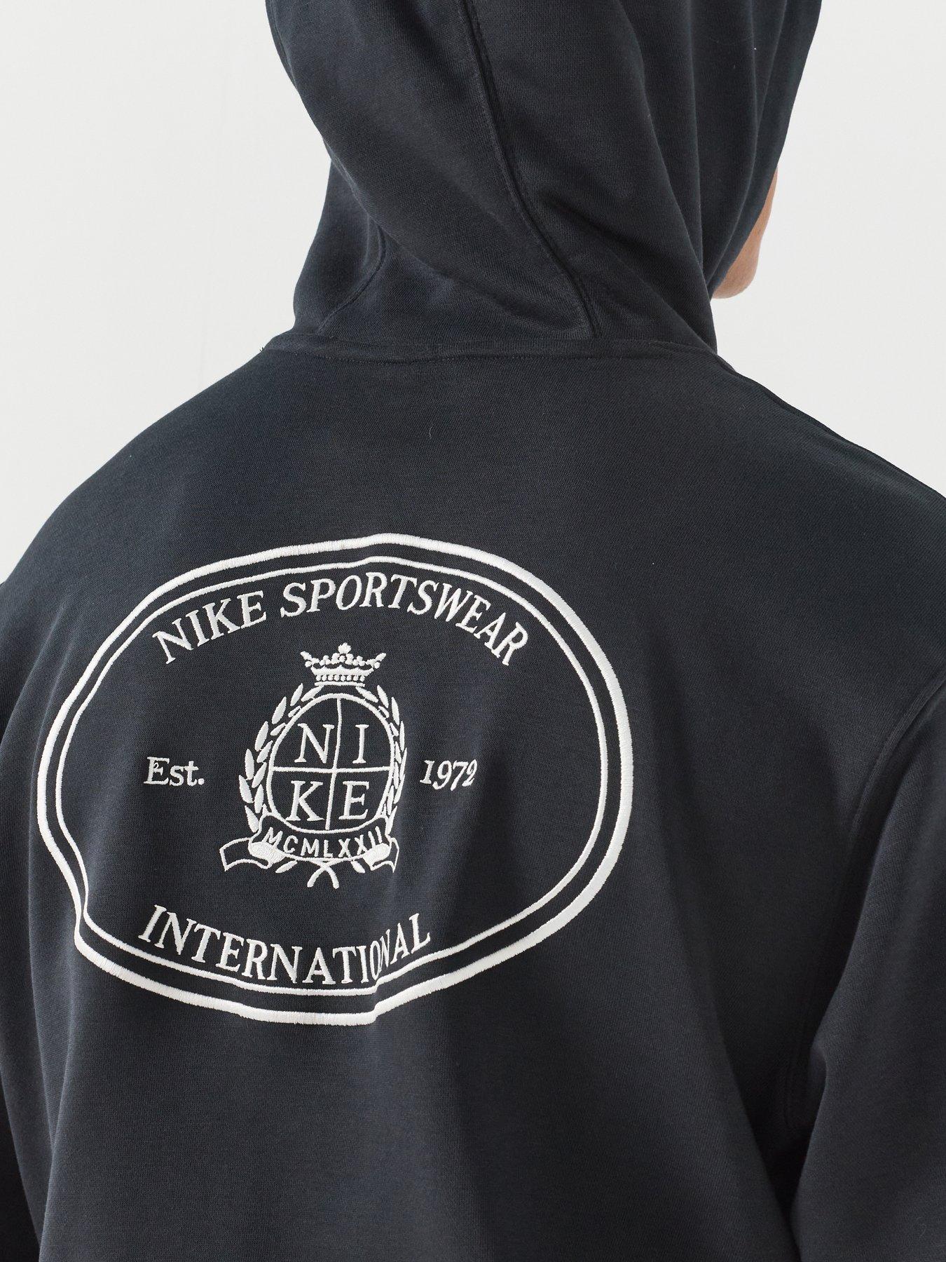 Image 5 of 7 of Nike Mens Sportswear Club Crest Logo Overhead Hoodie - Black