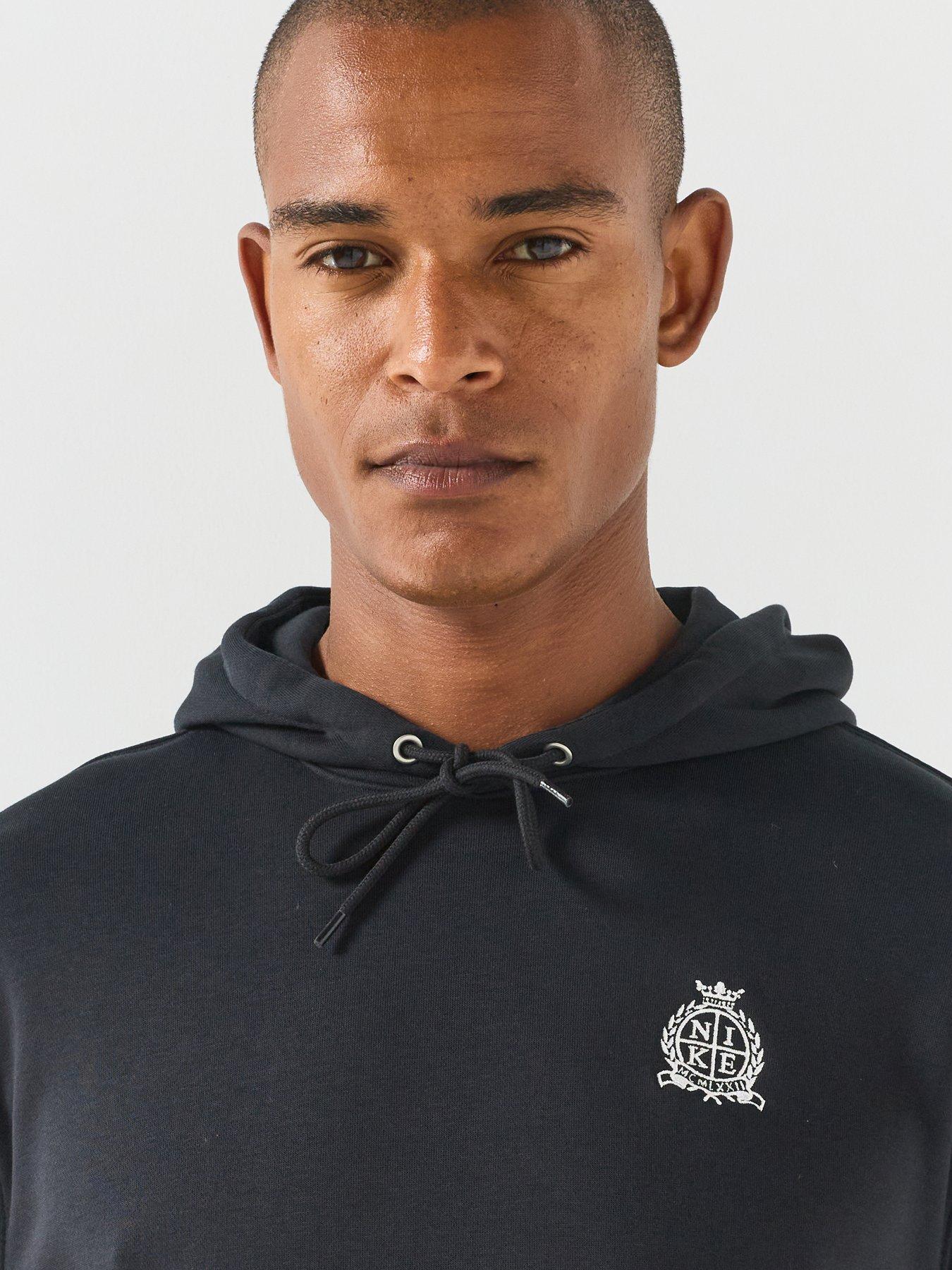 Image 6 of 7 of Nike Mens Sportswear Club Crest Logo Overhead Hoodie - Black