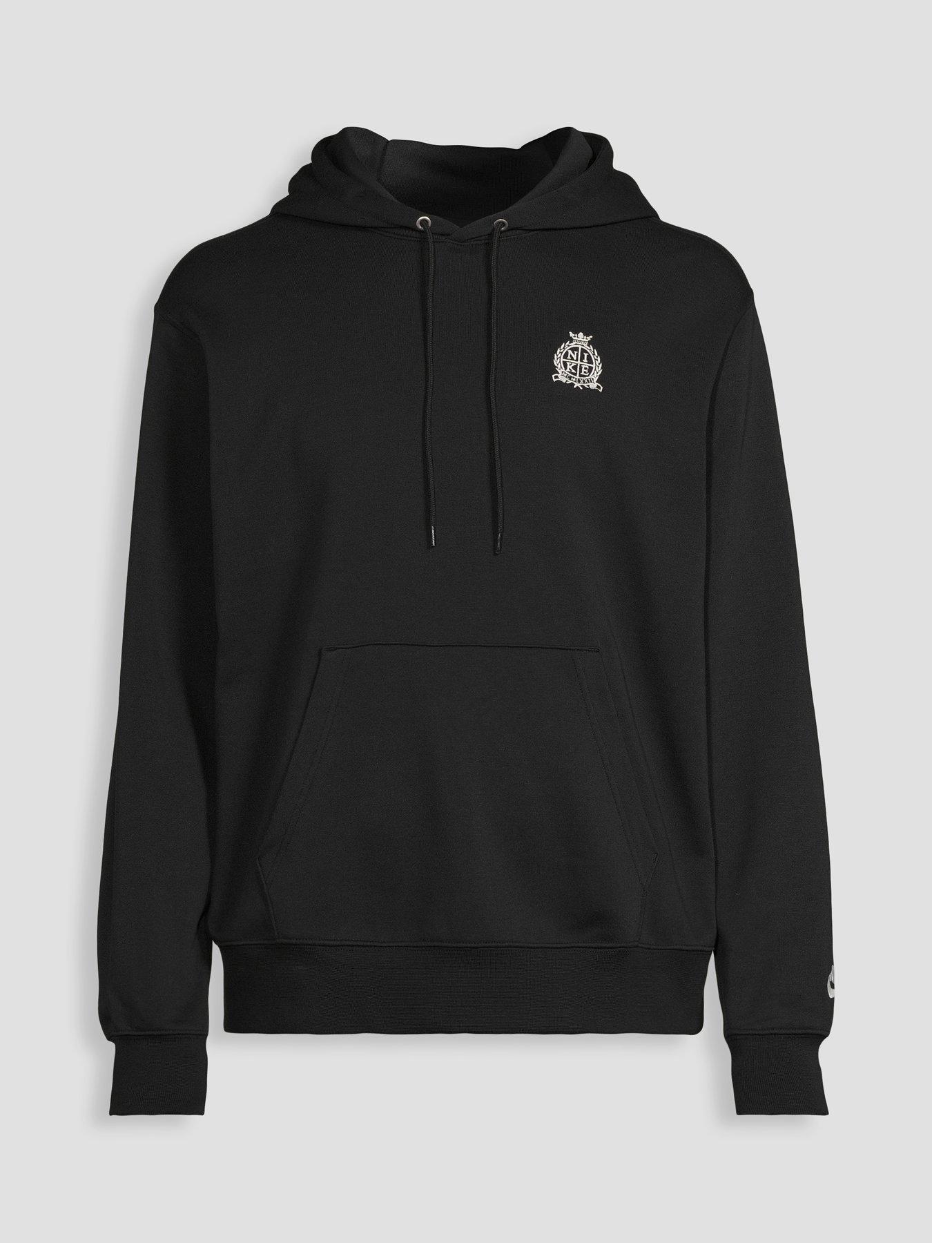 Image 7 of 7 of Nike Mens Sportswear Club Crest Logo Overhead Hoodie - Black