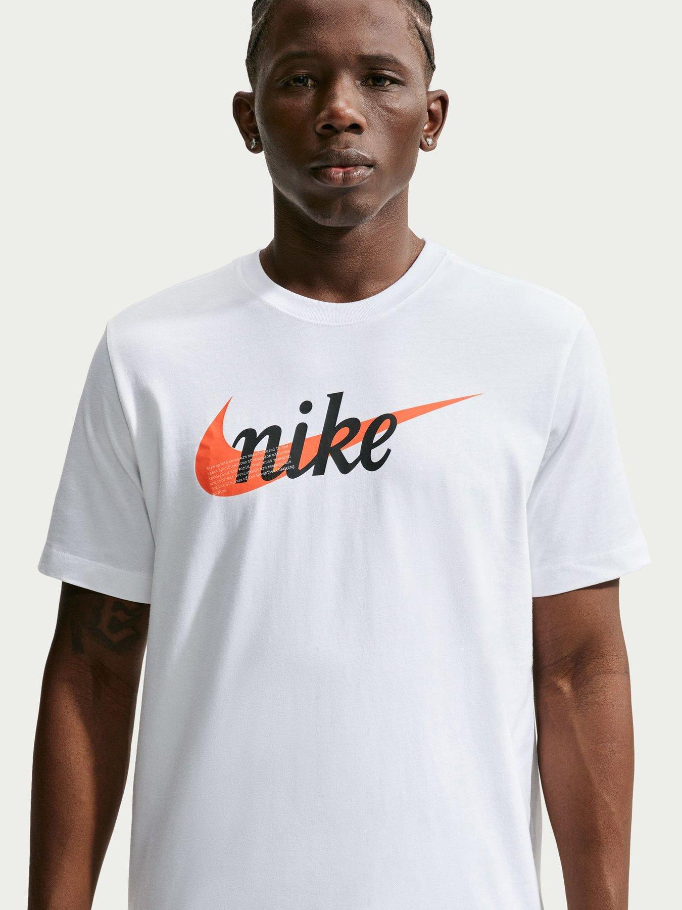 Image 1 of 5 of Nike Mens Sportswear Seasonal Swoosh Logo T-Shirt - White