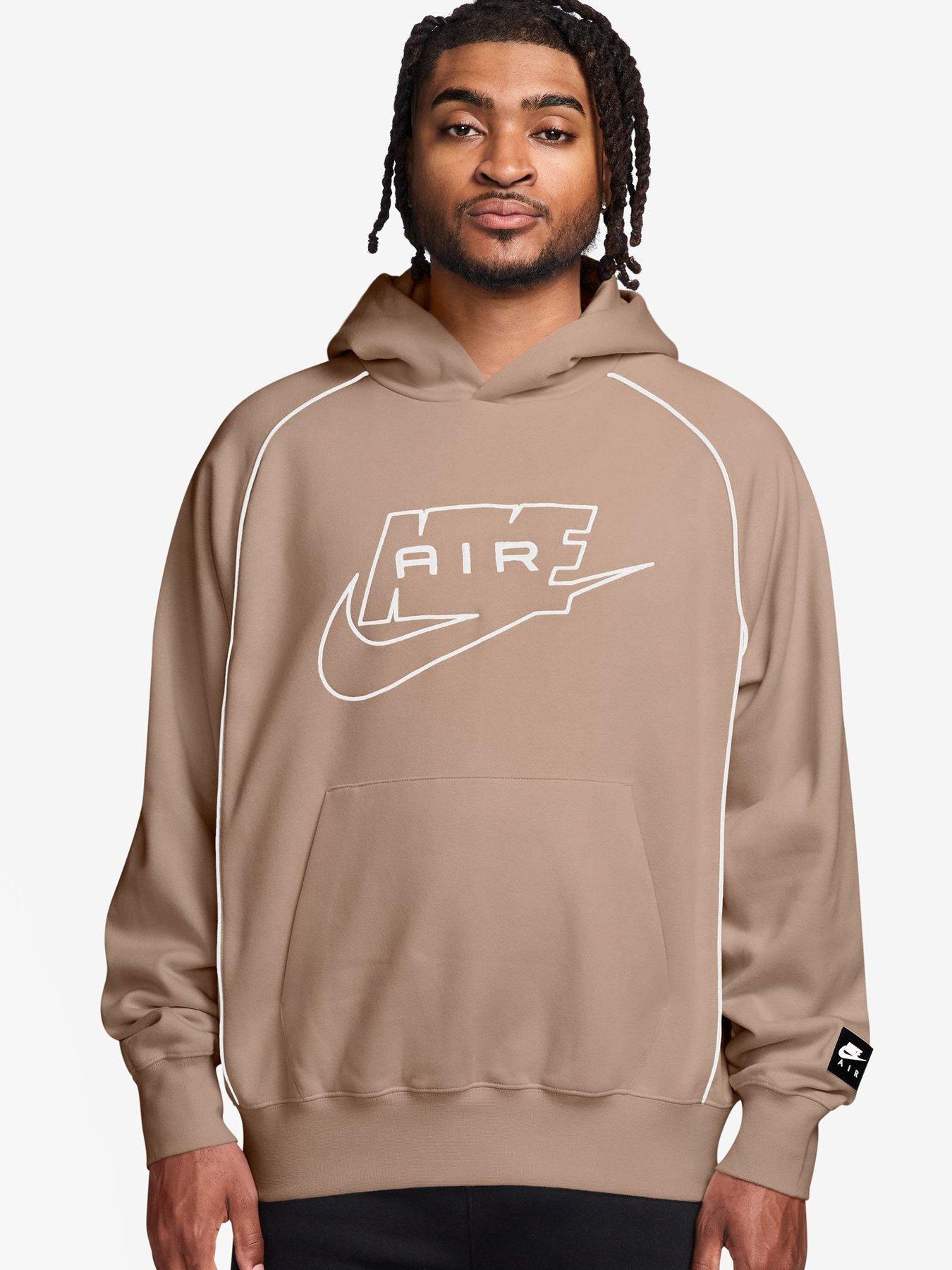 Nike Mens Sportswear Air Piped Overhead Hoodie - Beige