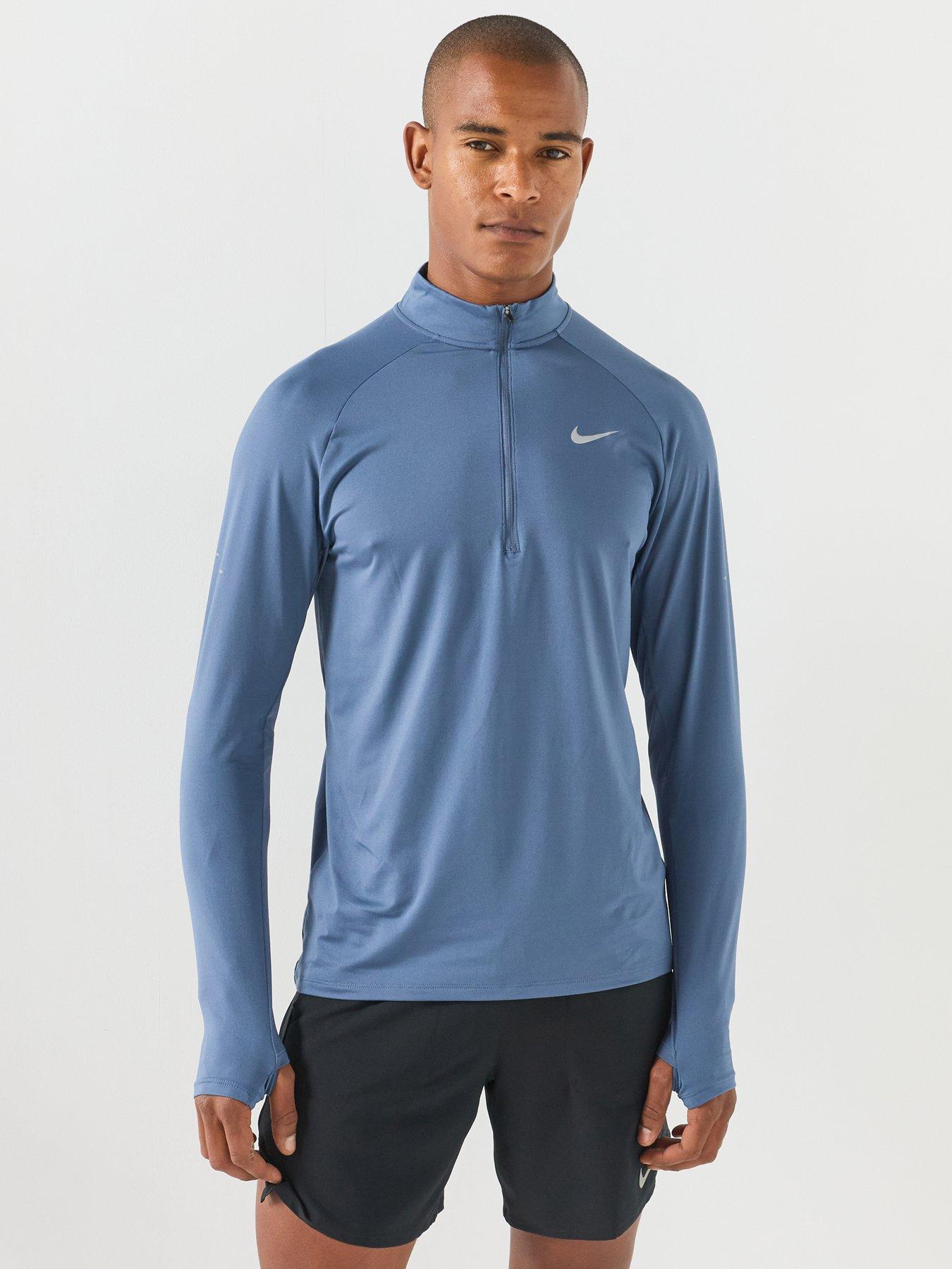Nike Mens Dri-Fit 1/4 Zip Running Top - Blue