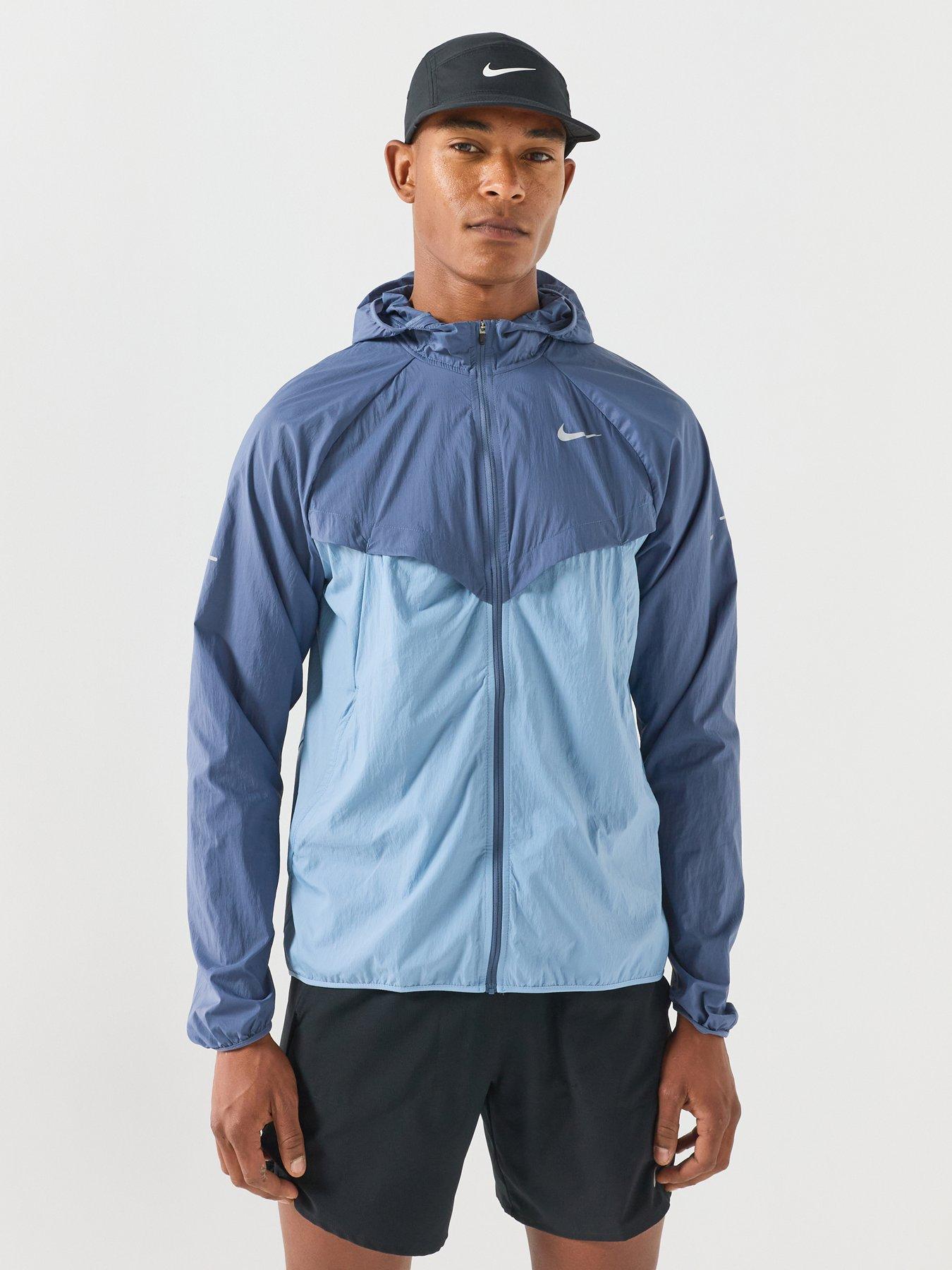 Nike Mens Stride Repel UV Running Lightweight Jacket - Blue