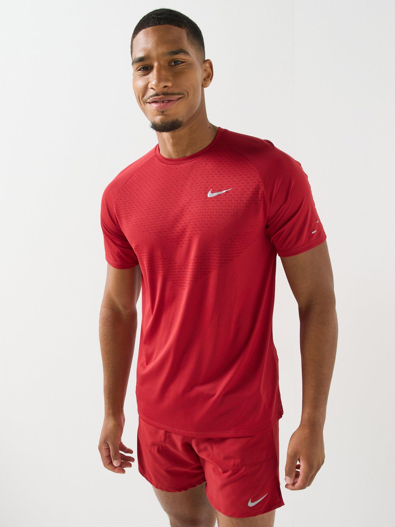 Nike Nike Mens Running Stride Dri-fit Adv Short Sleeve T-shirt - Red