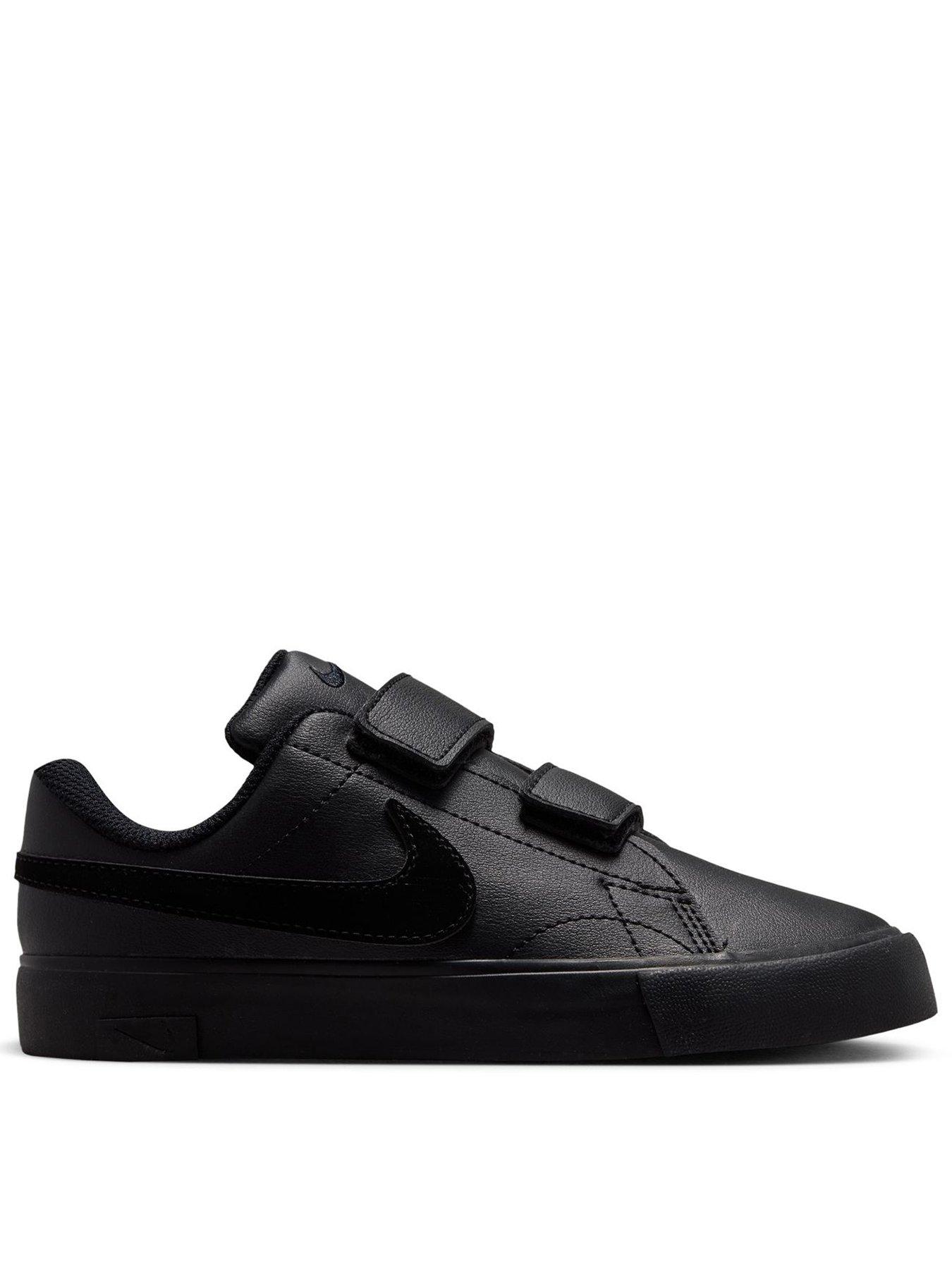Nike Nike Unisex Little Kids Essential Tennis Air-Sole Hook-And-Loop Trainers - Black in Black/Black-Black