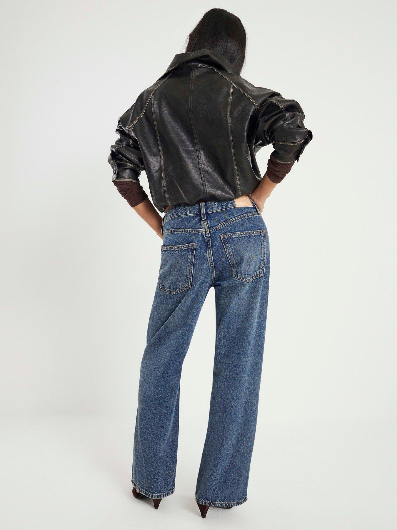 Image 2 of 6 of River Island Petite Lynx Relaxed Straight - Blue