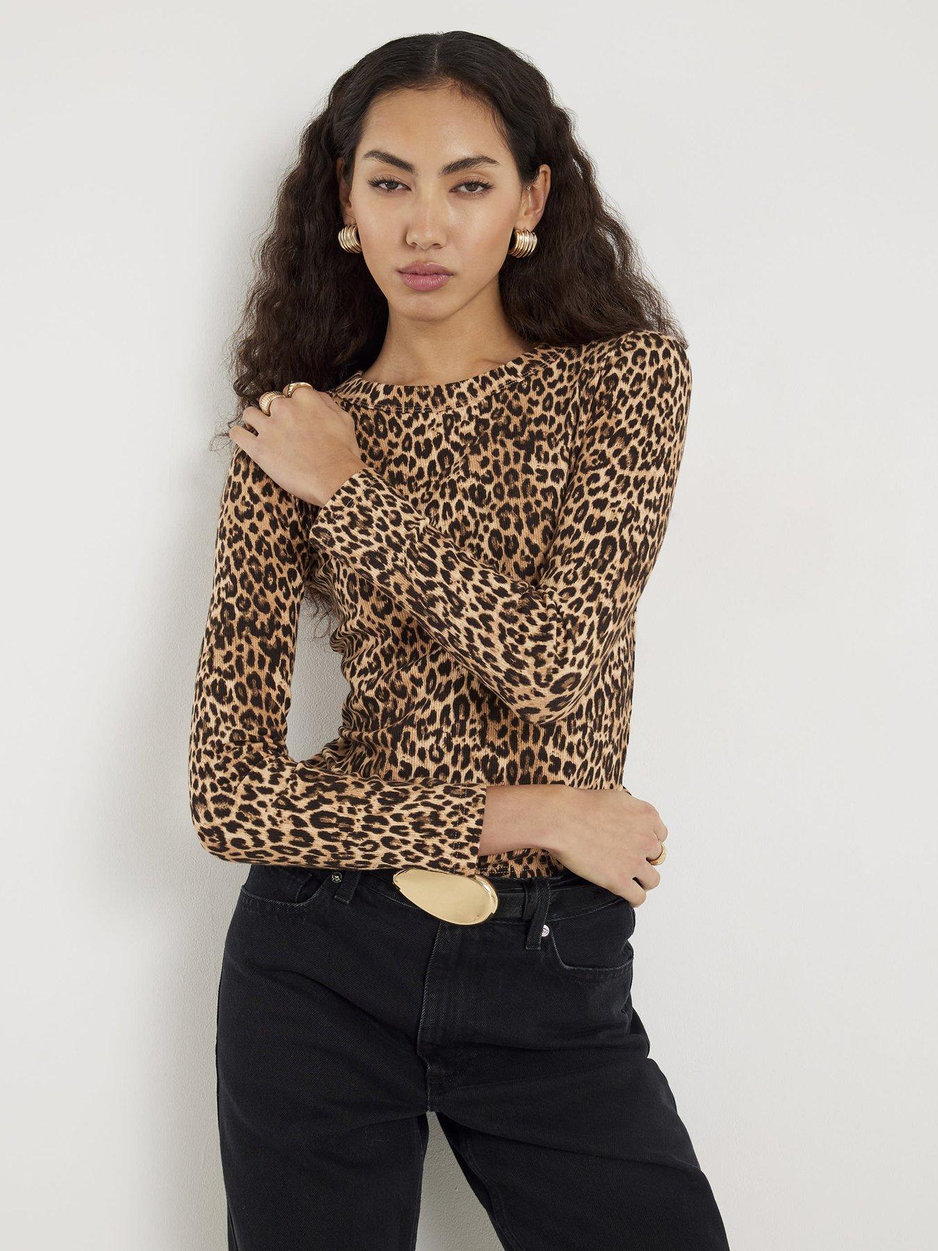 River Island Long Sleeve Fitted Animal Baby T-Shirt - Brown