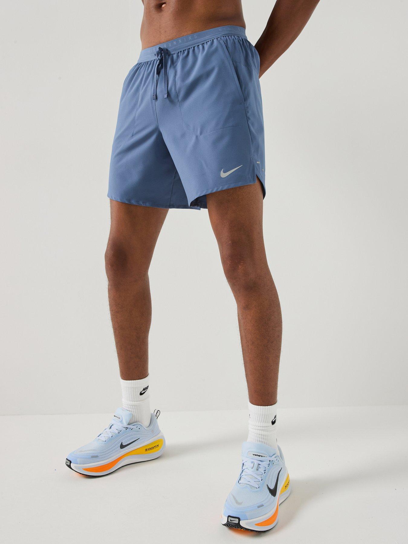 Nike Mens Running Stride Dri-Fit 7"  Brief-Lined Shorts - Blue