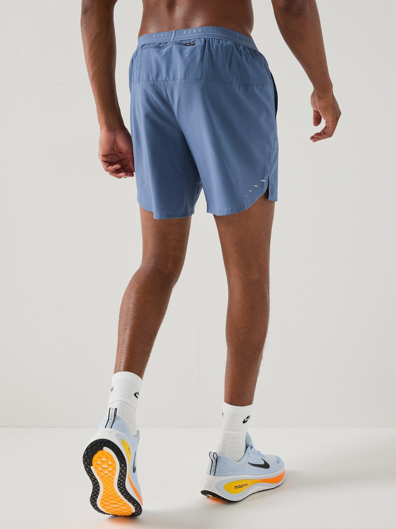Image 2 of 6 of Nike Mens Running Stride Dri-Fit 7" &nbsp;Brief-Lined Shorts - Blue