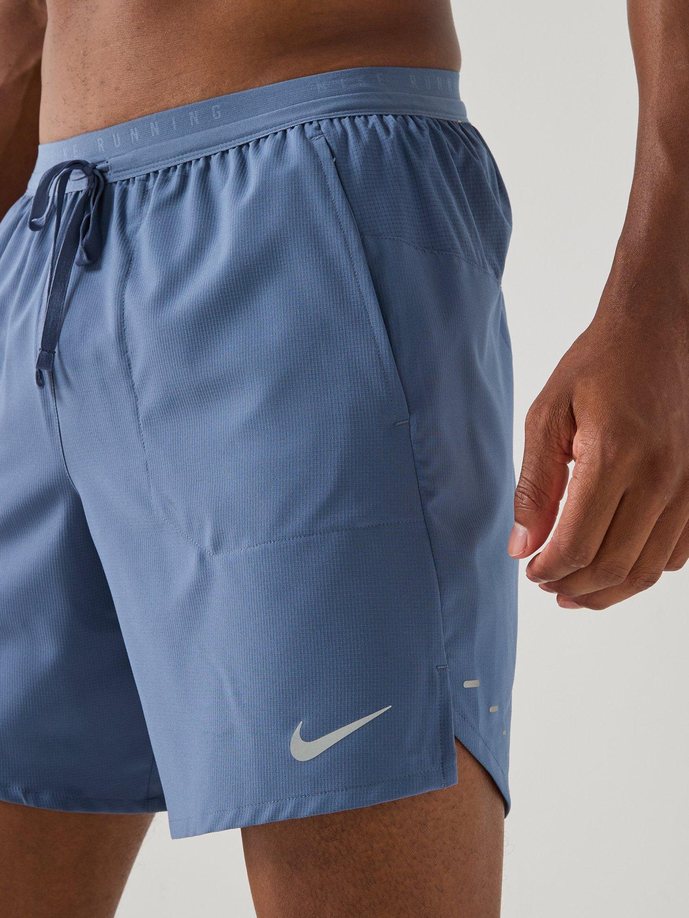 Image 4 of 6 of Nike Mens Running Stride Dri-Fit 7" &nbsp;Brief-Lined Shorts - Blue