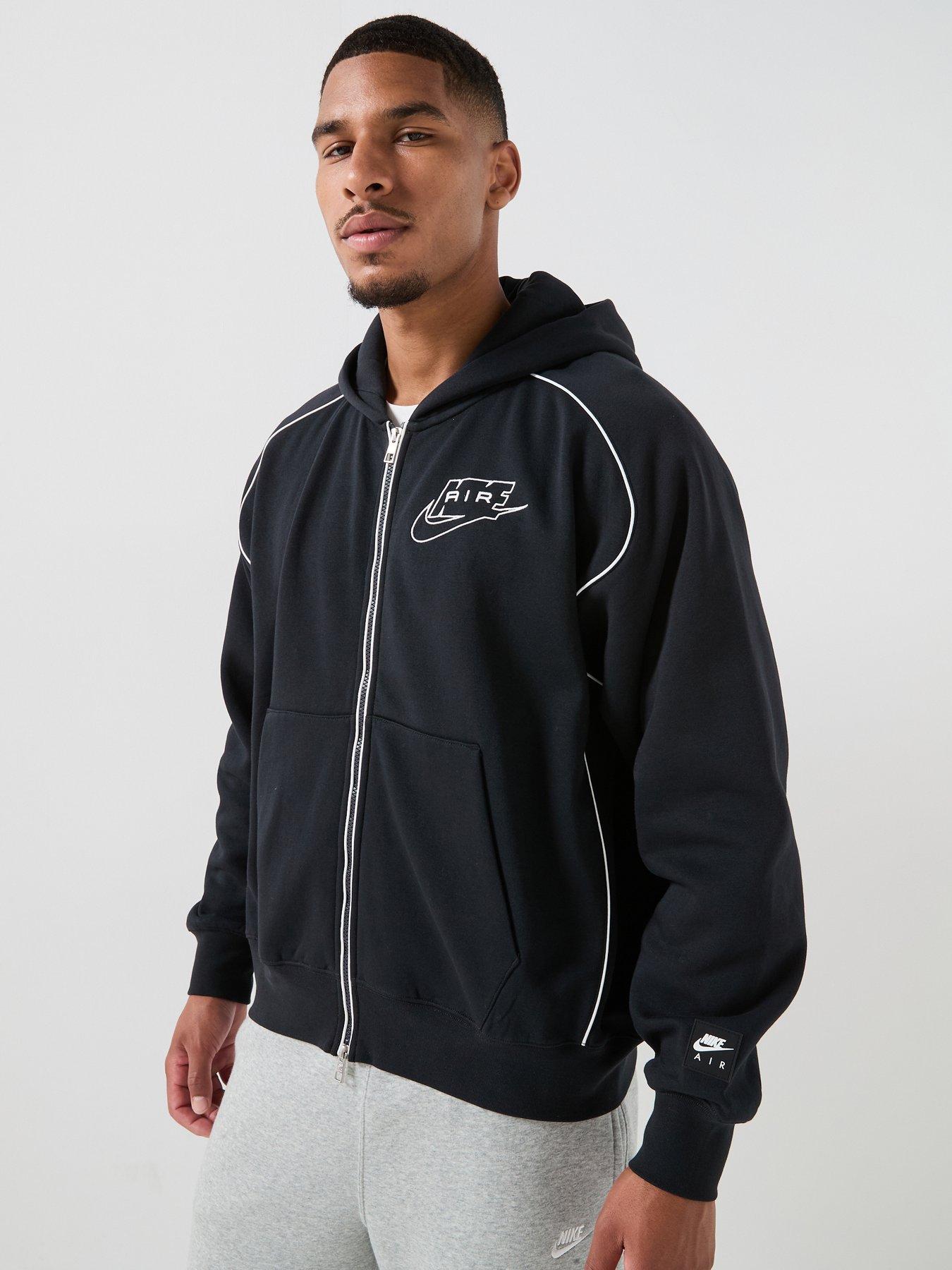 Nike Mens Sportswear Air Piped Full Zip Hoodie - Black