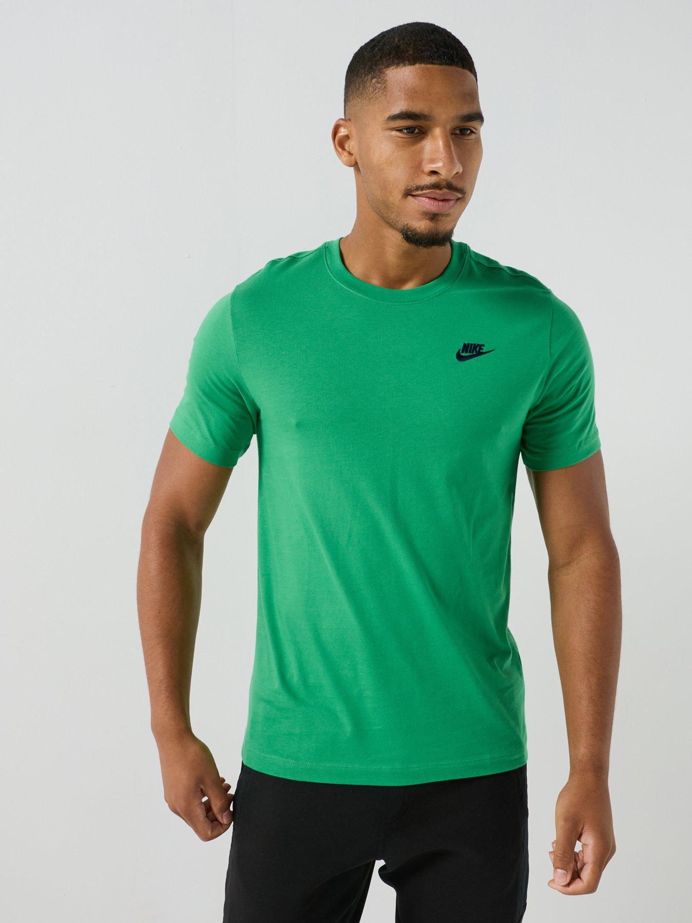 Nike Mens Sportswear Club Left Chest Logo T-Shirt - Green