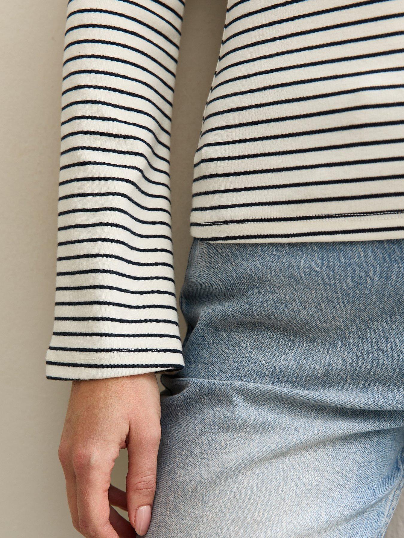 new-look-white-and-navy-striped-slash-neck-flared-sleeve-top-bluedetail