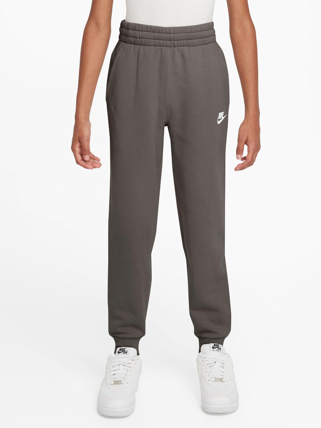 Nike Big Kids' Club Fleece Joggers - Dark Grey in Cave Stone/White