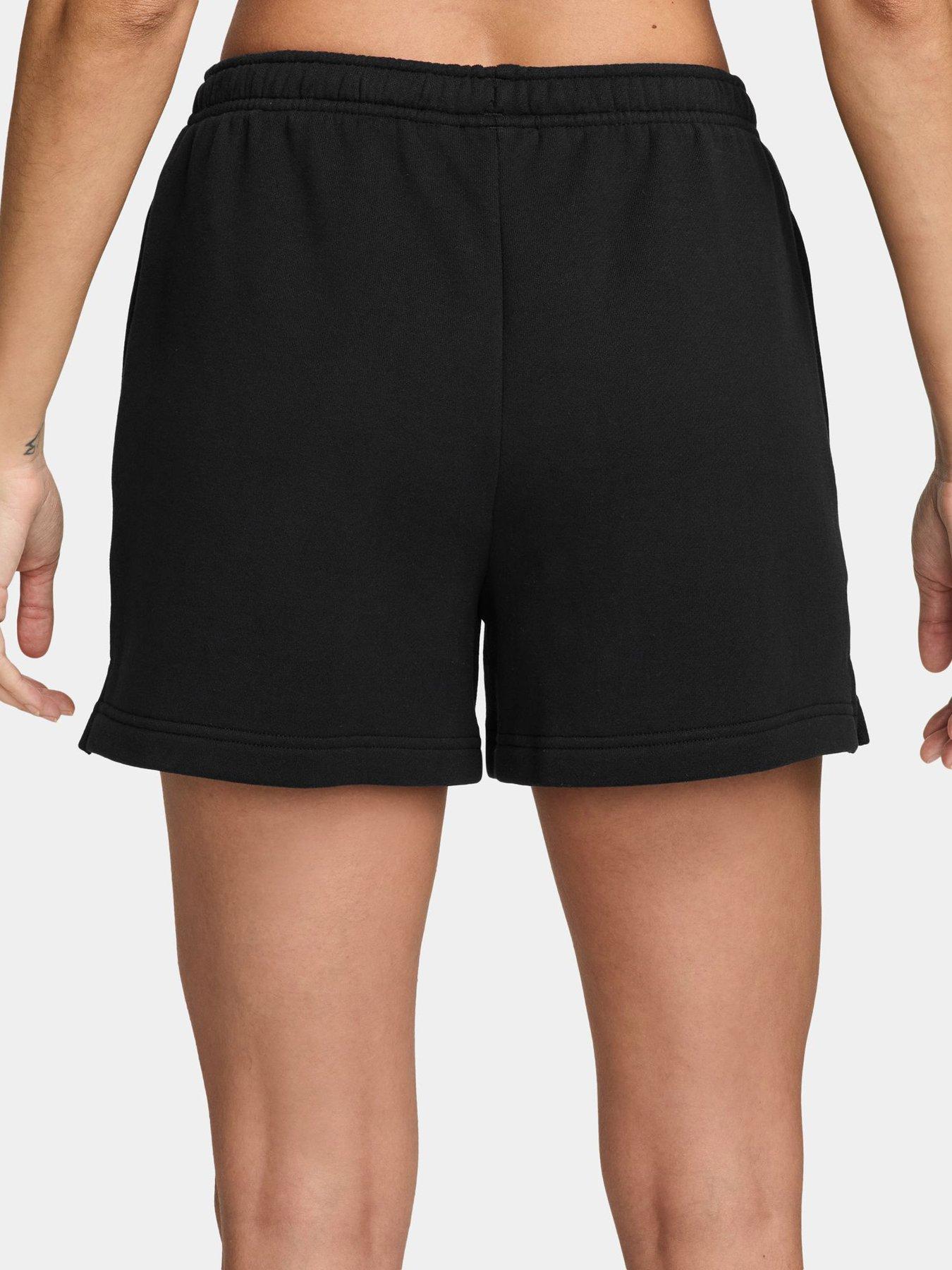 Image 2 of 4 of Nike Womens Studio Fleece Mid Rise 4" Sweat Shorts - Black
