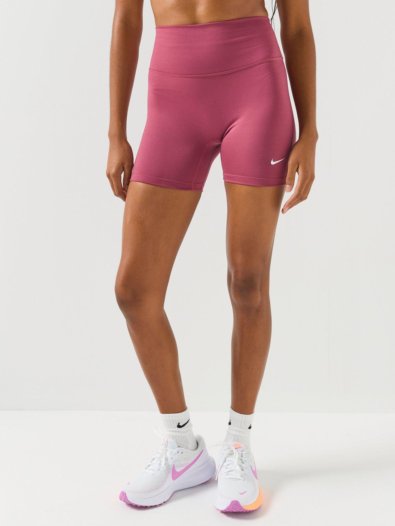 Nike Womens Training Dri-Fit One High Rise 5" Biker Shorts - Pink