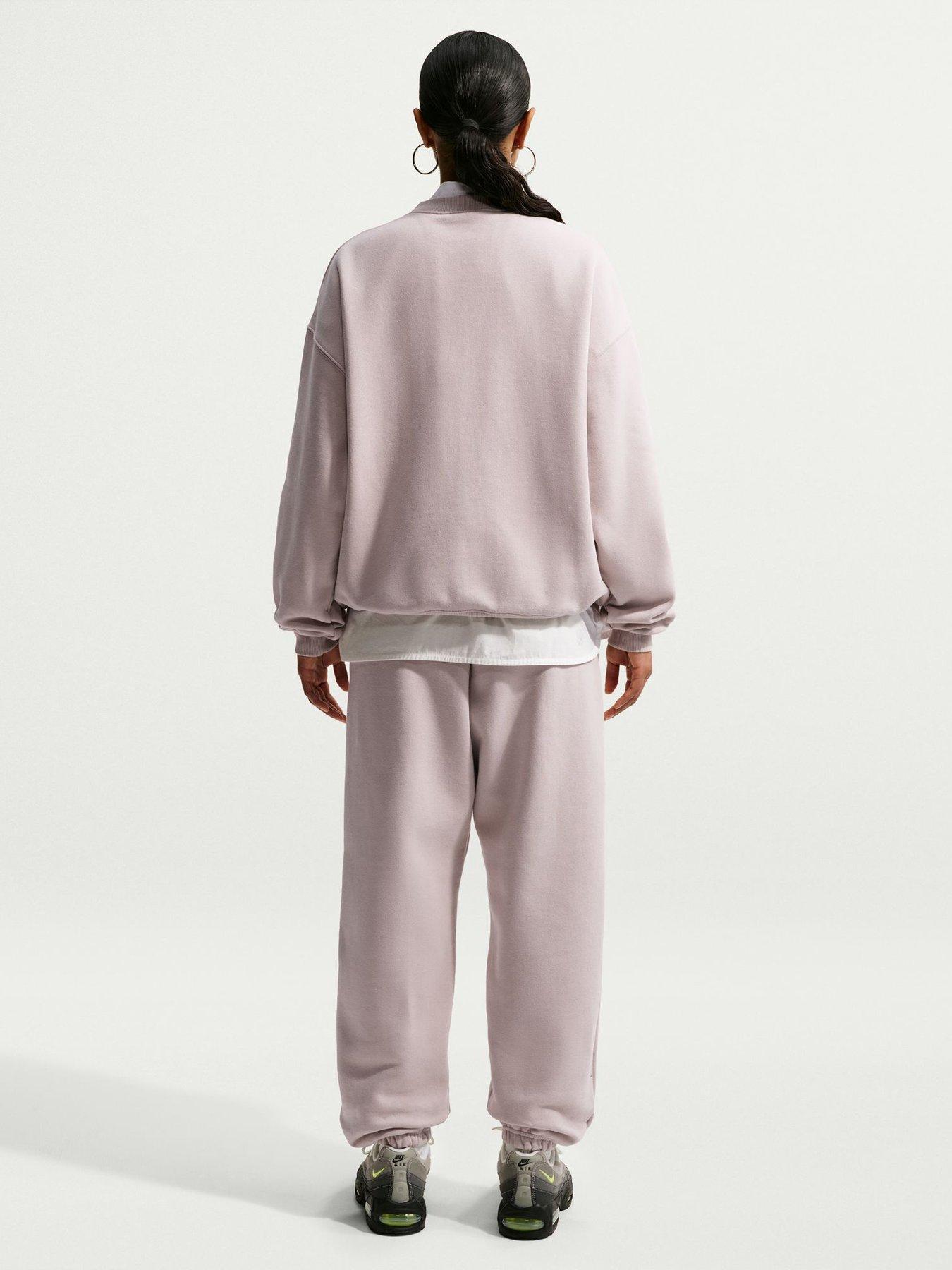 Image 2 of 5 of Nike Womens Studio Fleece Oversized Crew Sweatshirt - Cream