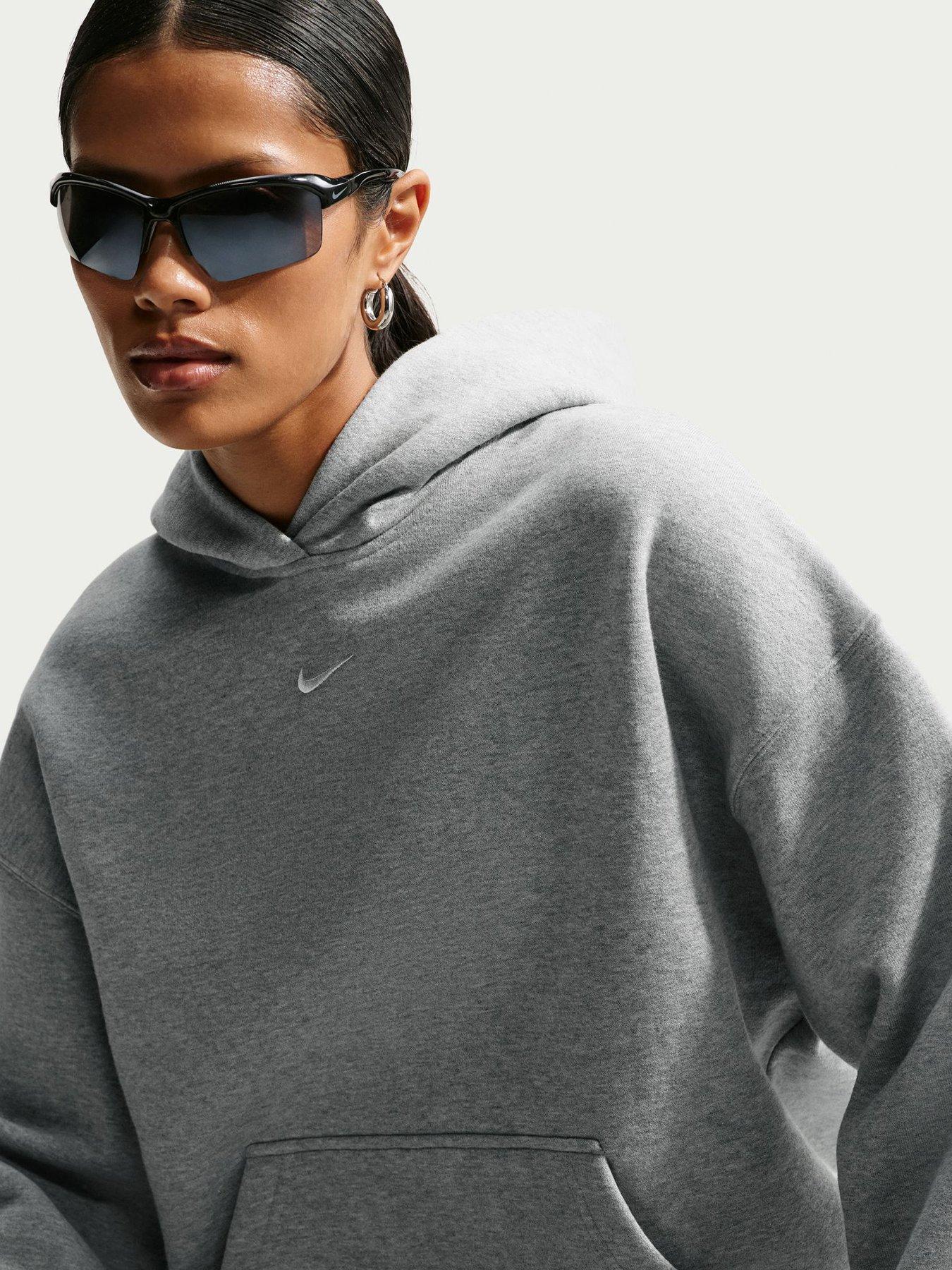Image 1 of 5 of Nike Womens Studio Fleece Oversized Hoodie - Grey