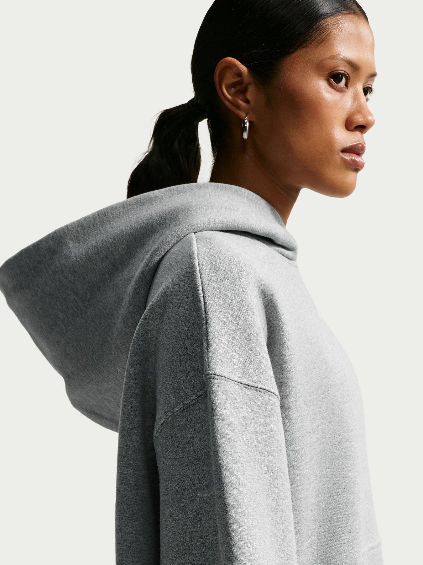 Image 4 of 5 of Nike Womens Studio Fleece Oversized Hoodie - Grey