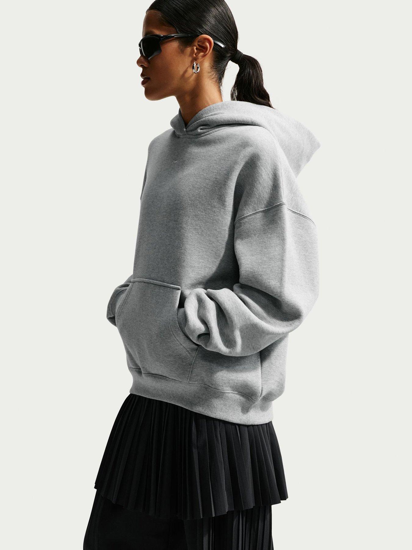 Image 5 of 5 of Nike Womens Studio Fleece Oversized Hoodie - Grey