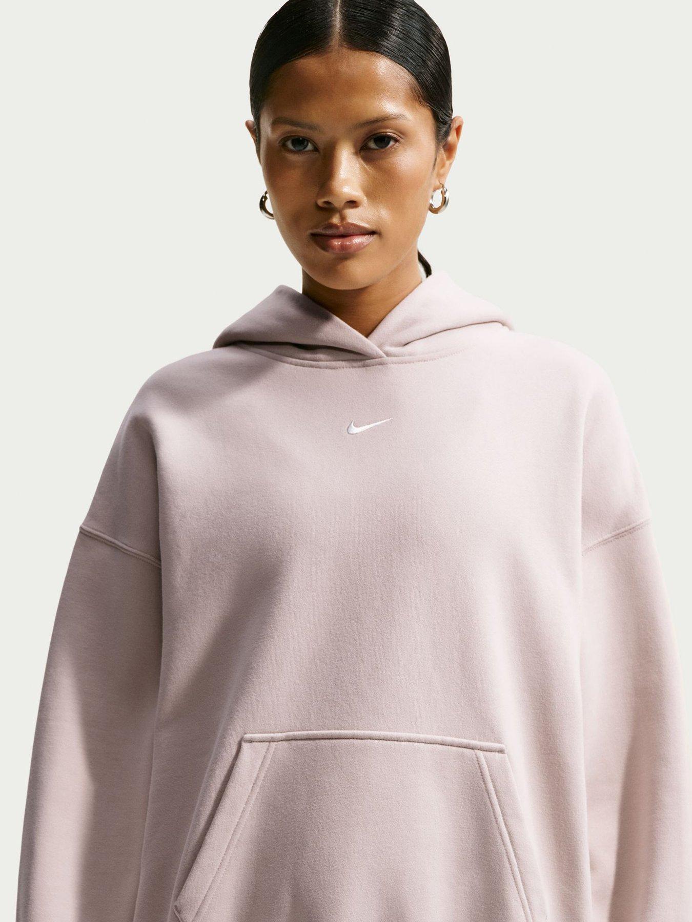 Image 1 of 5 of Nike Womens Studio Fleece Oversized Hoodie - Cream