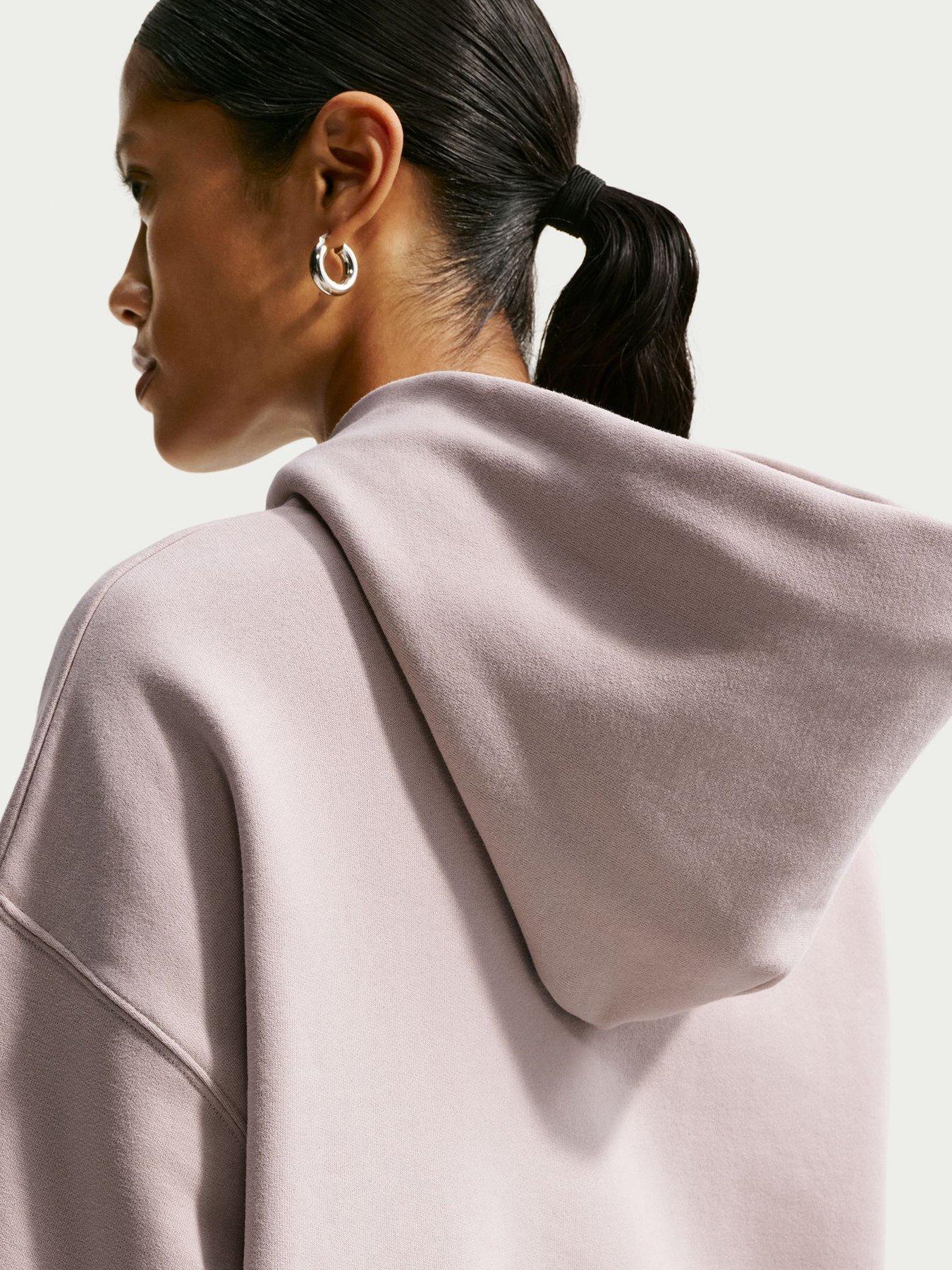 Image 2 of 5 of Nike Womens Studio Fleece Oversized Hoodie - Cream