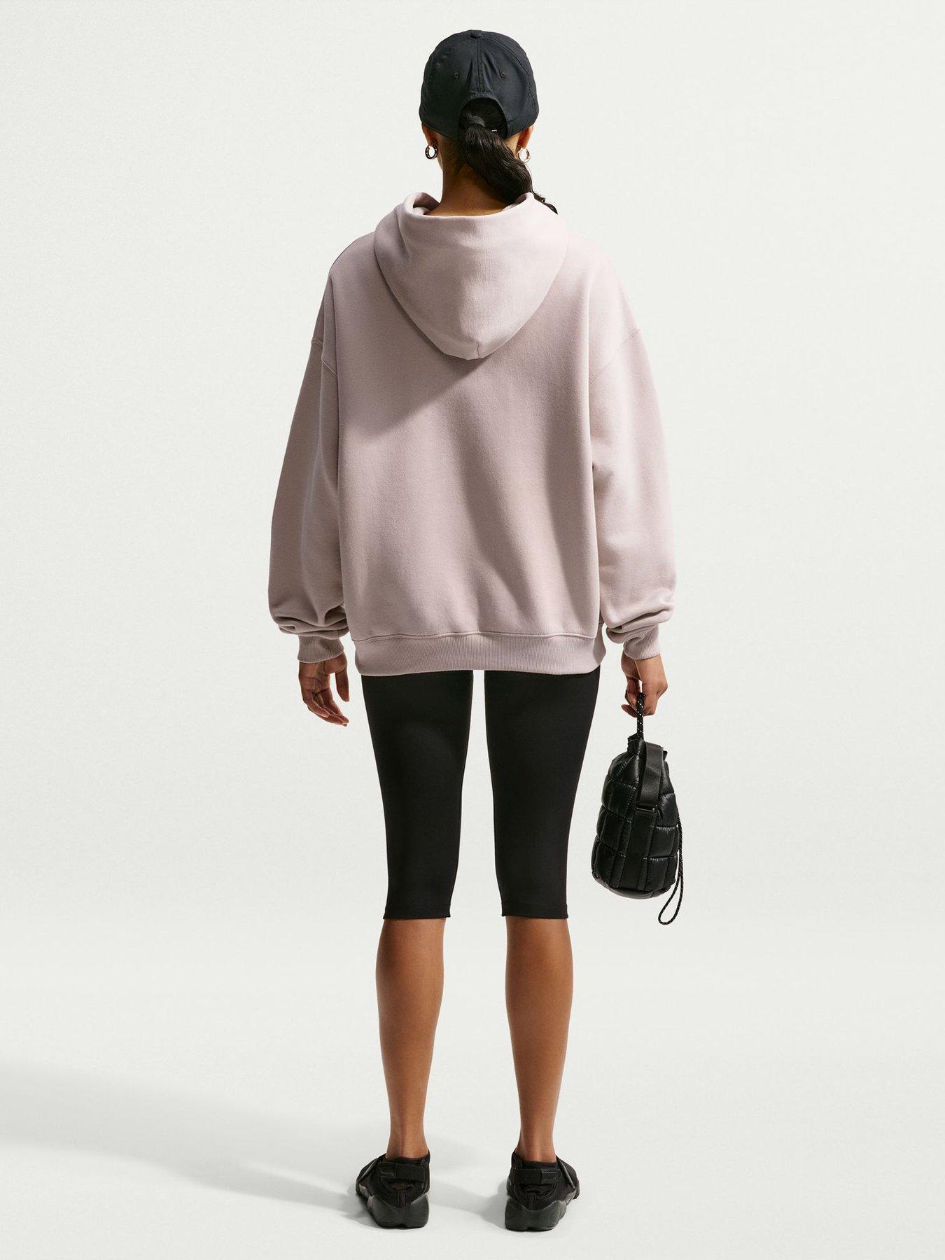 Image 4 of 5 of Nike Womens Studio Fleece Oversized Hoodie - Cream