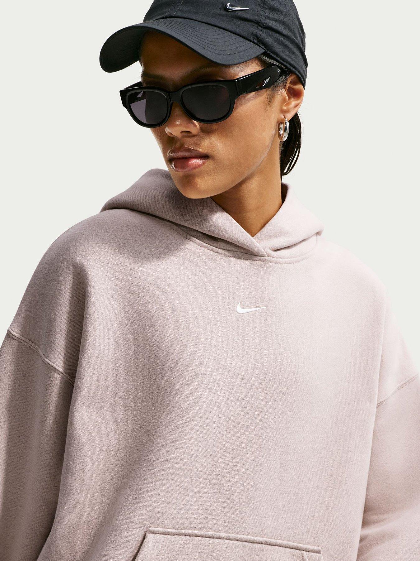 Image 5 of 5 of Nike Womens Studio Fleece Oversized Hoodie - Cream