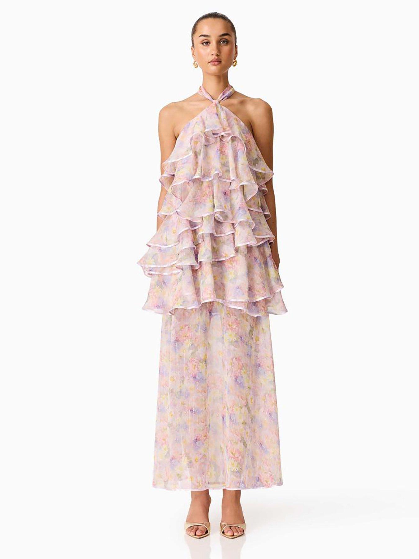 Elliatt Alindra Halter Neck Maxi Dress - Pink